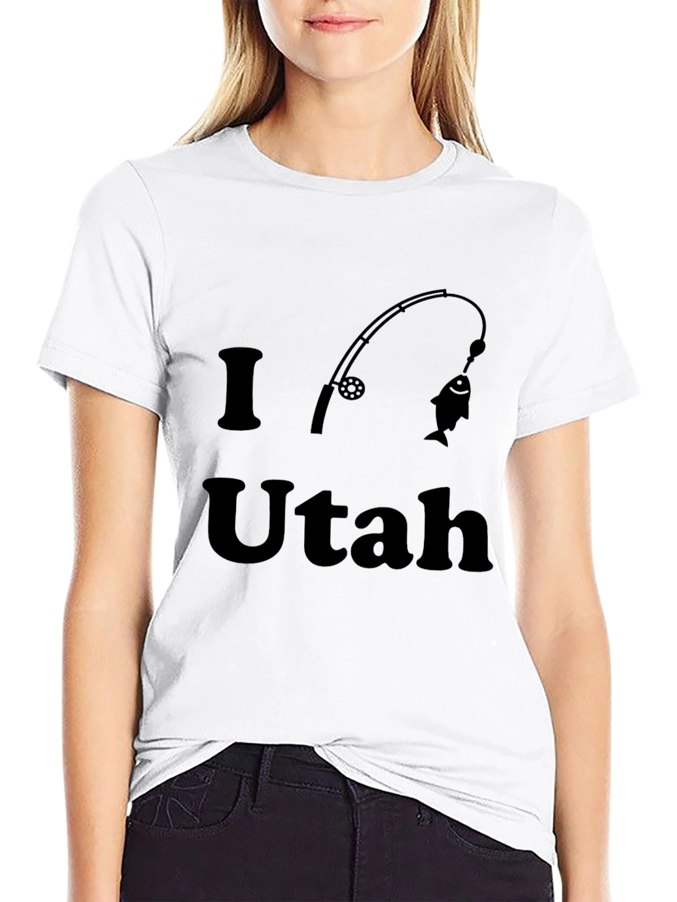 I Love Utah Fishing Rod T-Shirt
