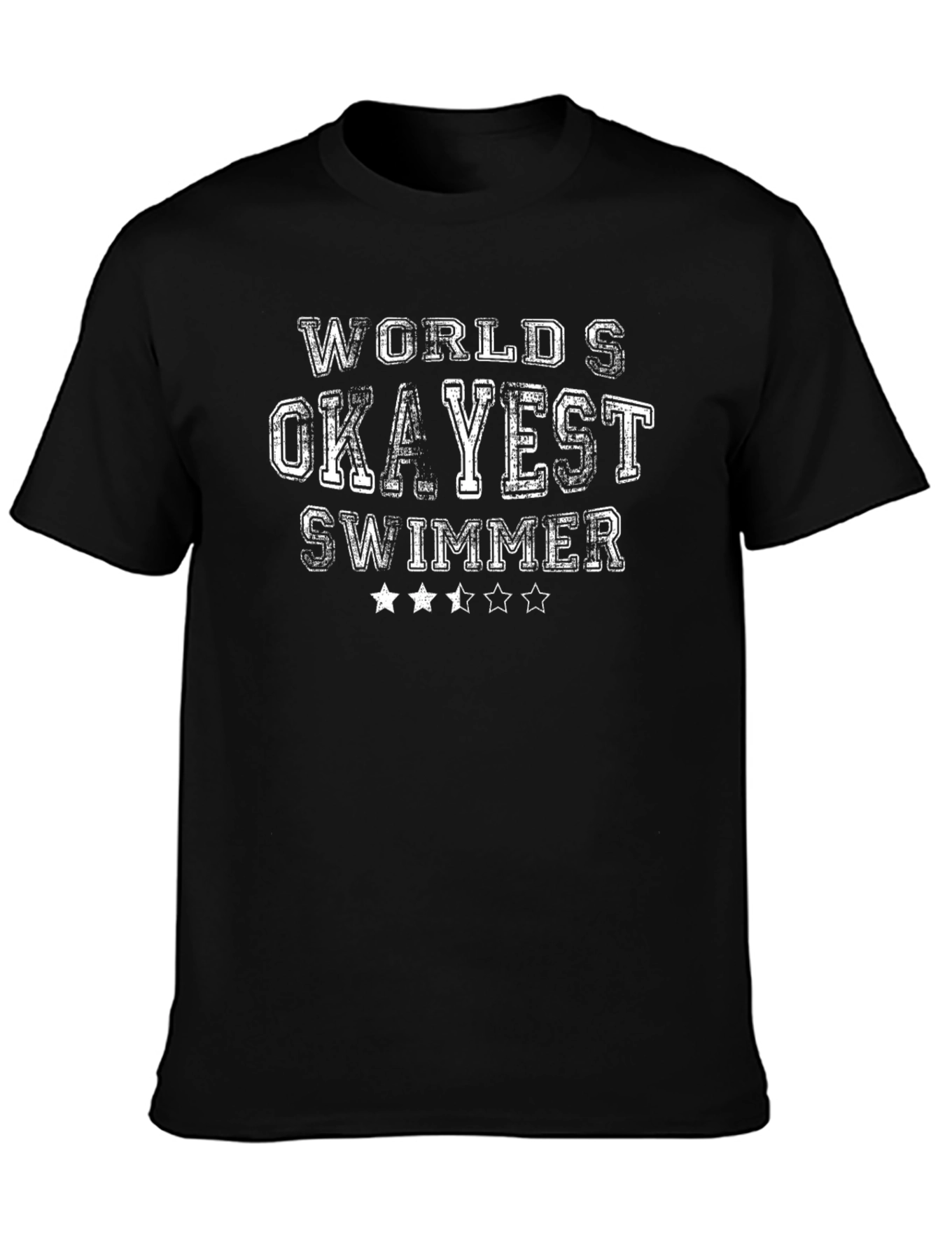 Worlds Okayest Swimmer Black T-Shirt