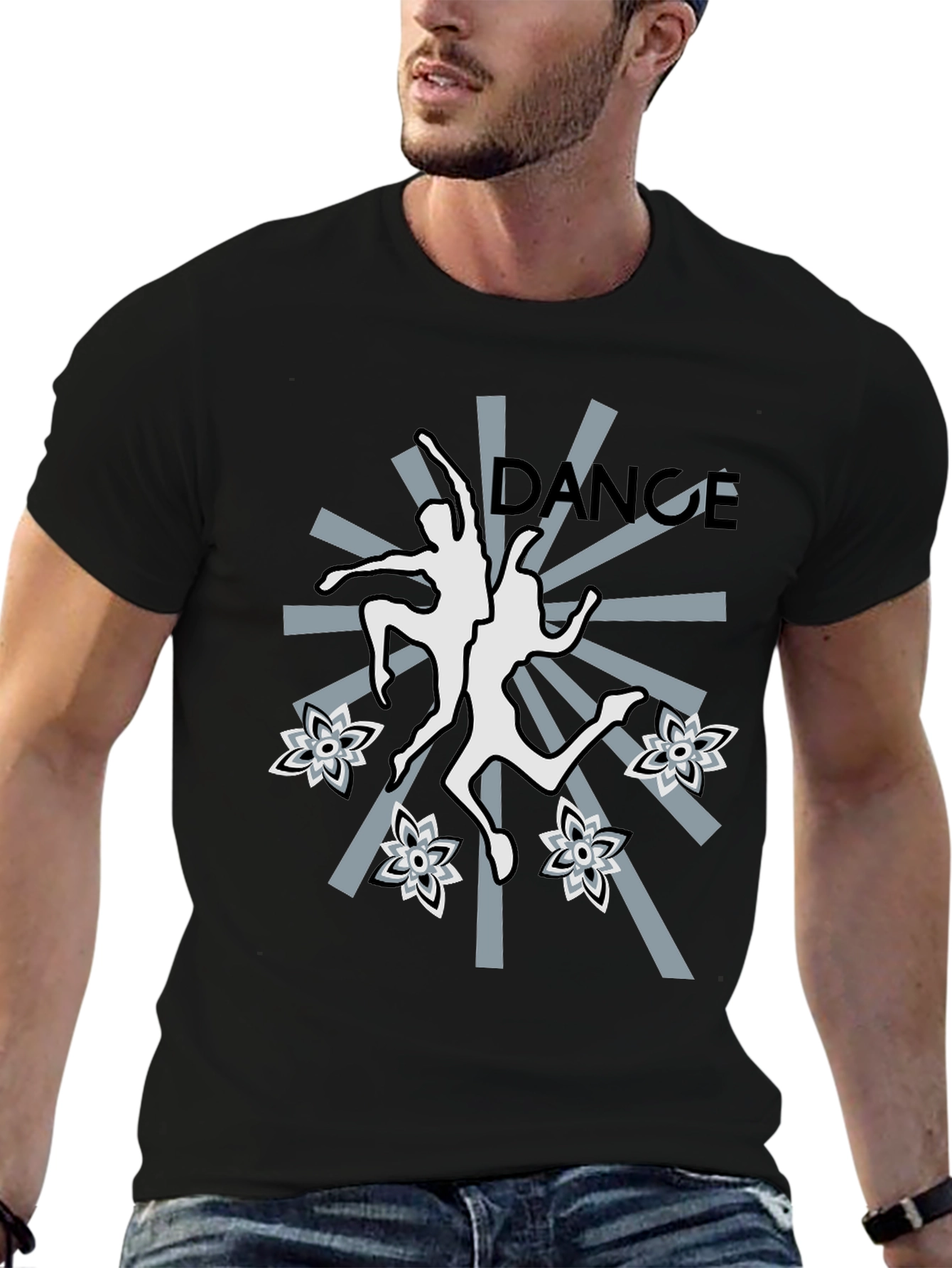 Dance Graphic T-Shirt - Stylish Black Tee