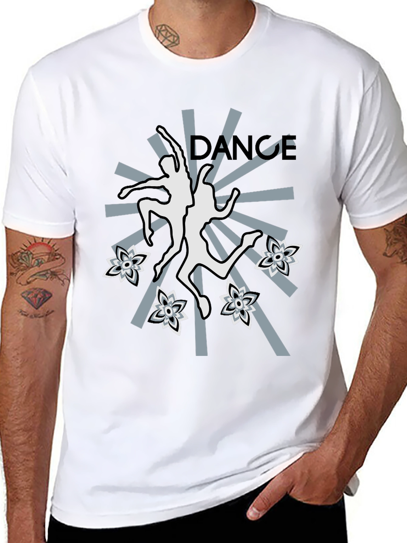 Dance Graphic T-Shirt - Stylish Black Tee