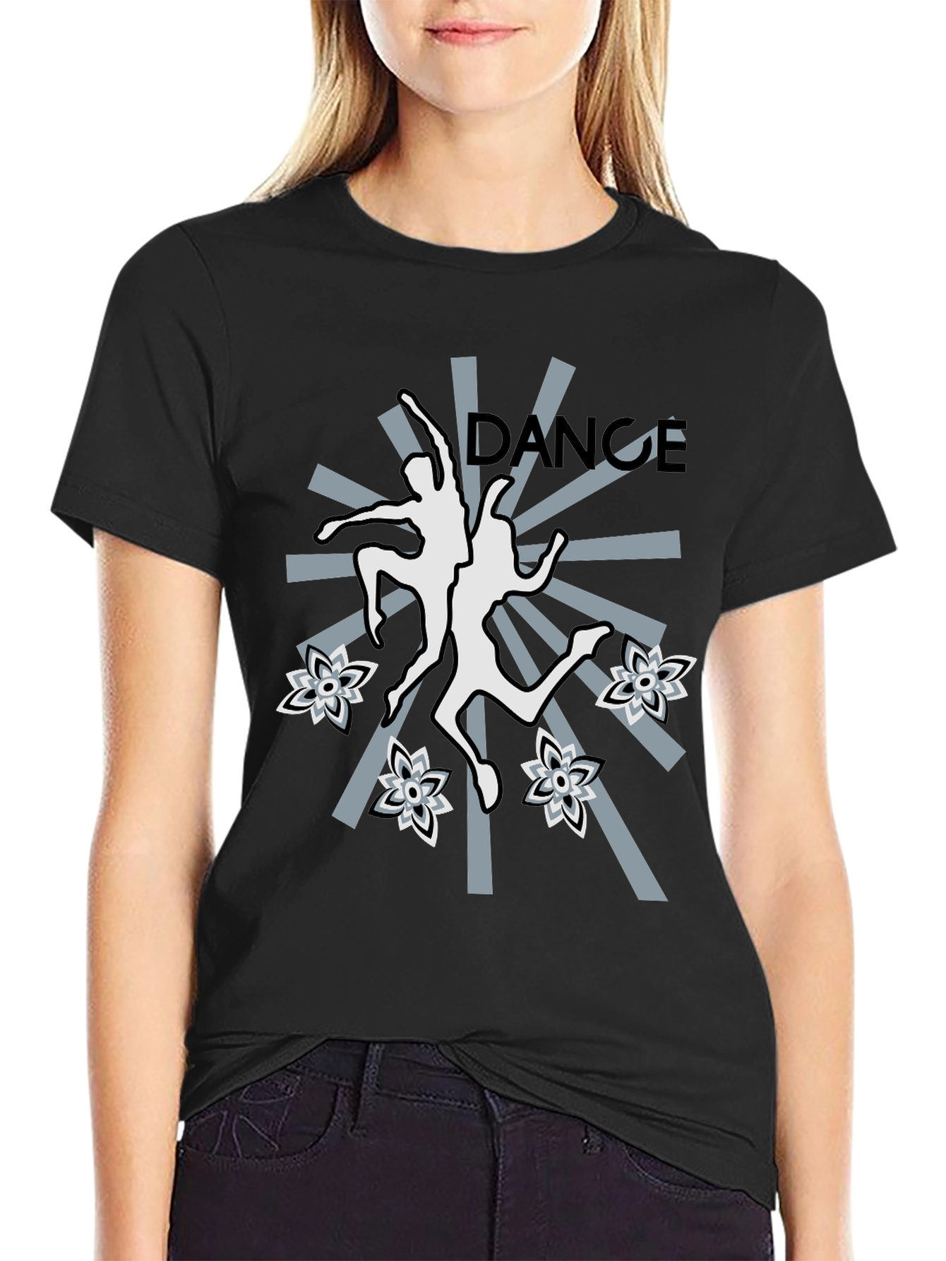 Dance Graphic T-Shirt - Stylish Black Tee