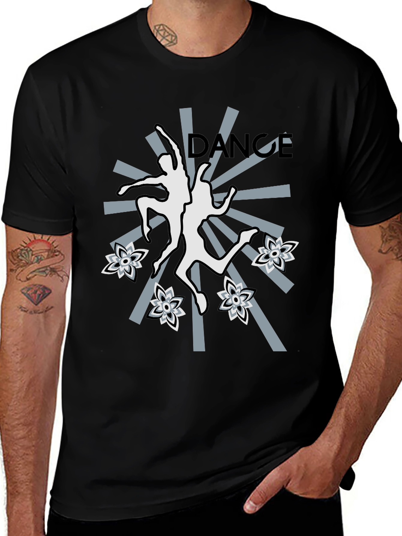 Dance Graphic T-Shirt - Stylish Black Tee