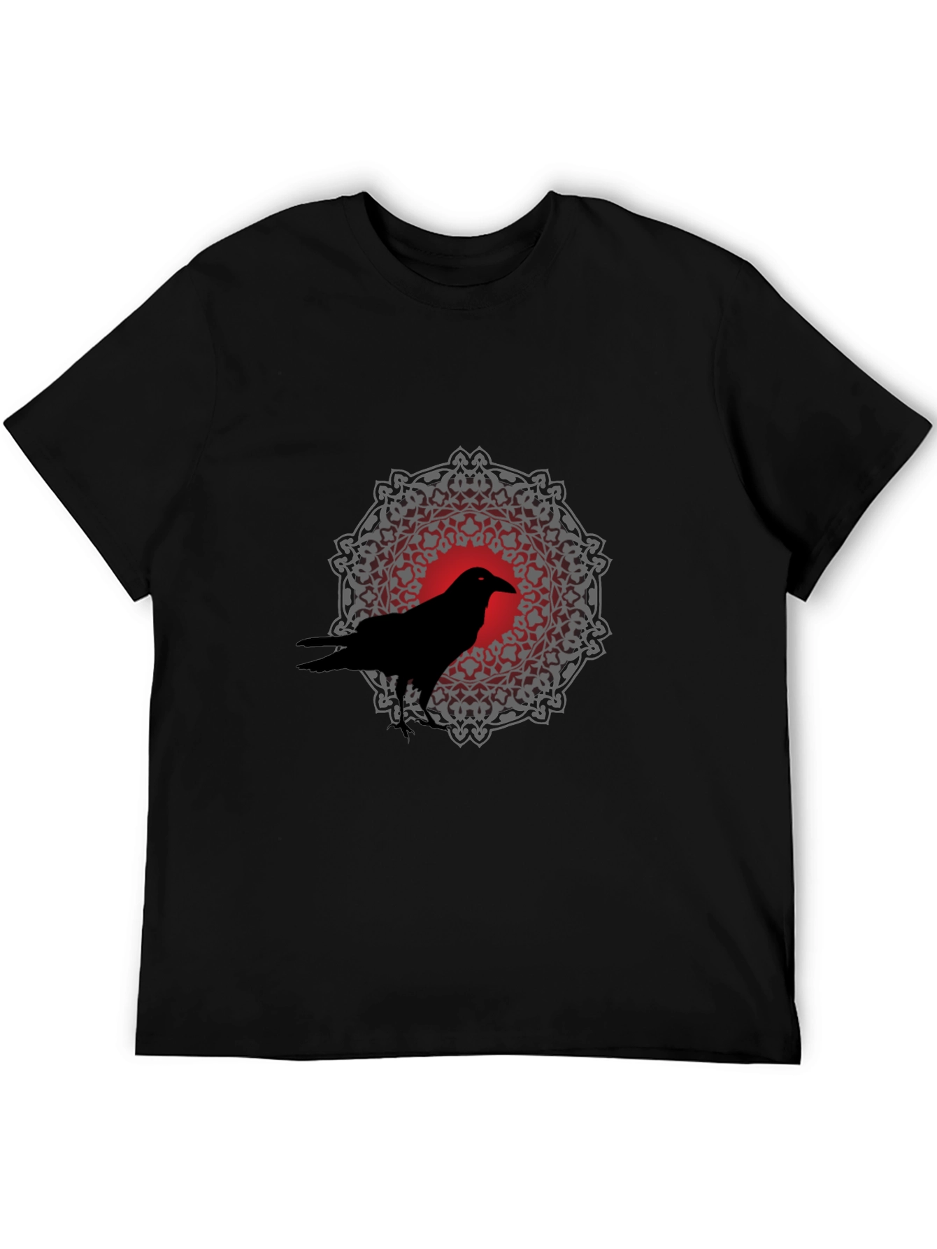 Raven Mandala Graphic Tee - Black