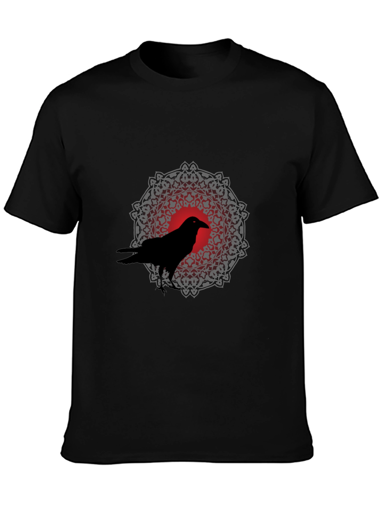 Raven Mandala Graphic Tee - Black