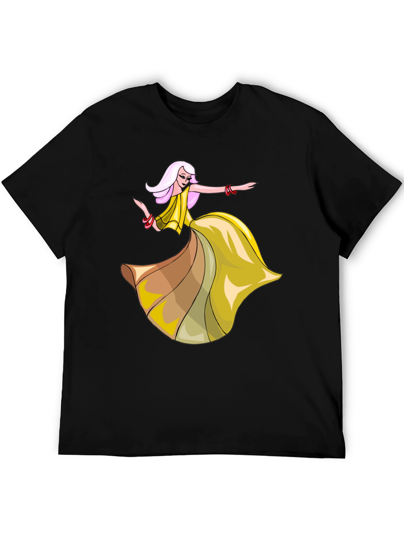 Dancing Lady Graphic Tee - Stylish Black T-Shirt
