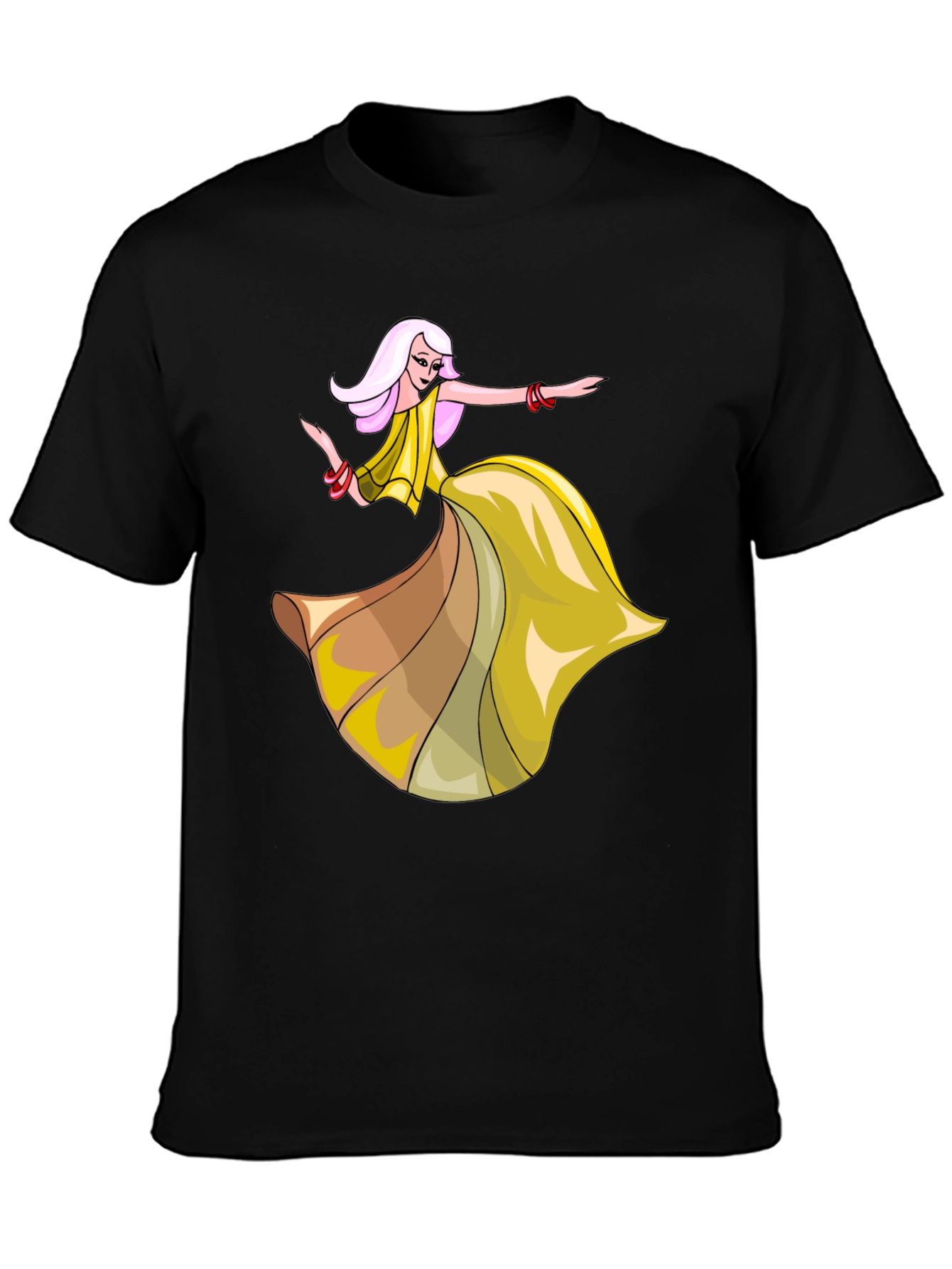 Dancing Lady Graphic Tee - Stylish Black T-Shirt