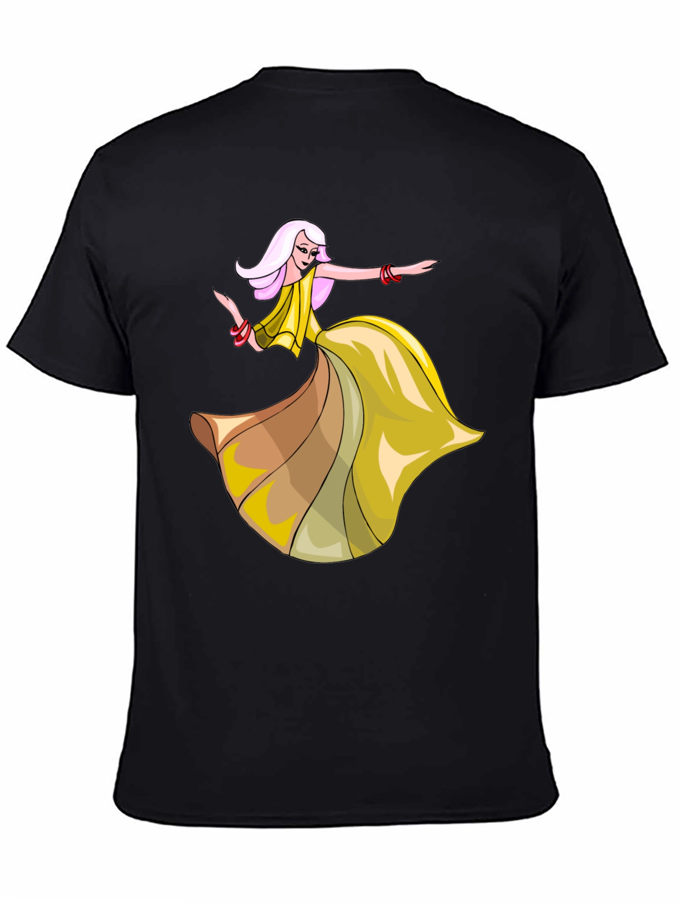 Dancing Lady Graphic Tee - Stylish Black T-Shirt