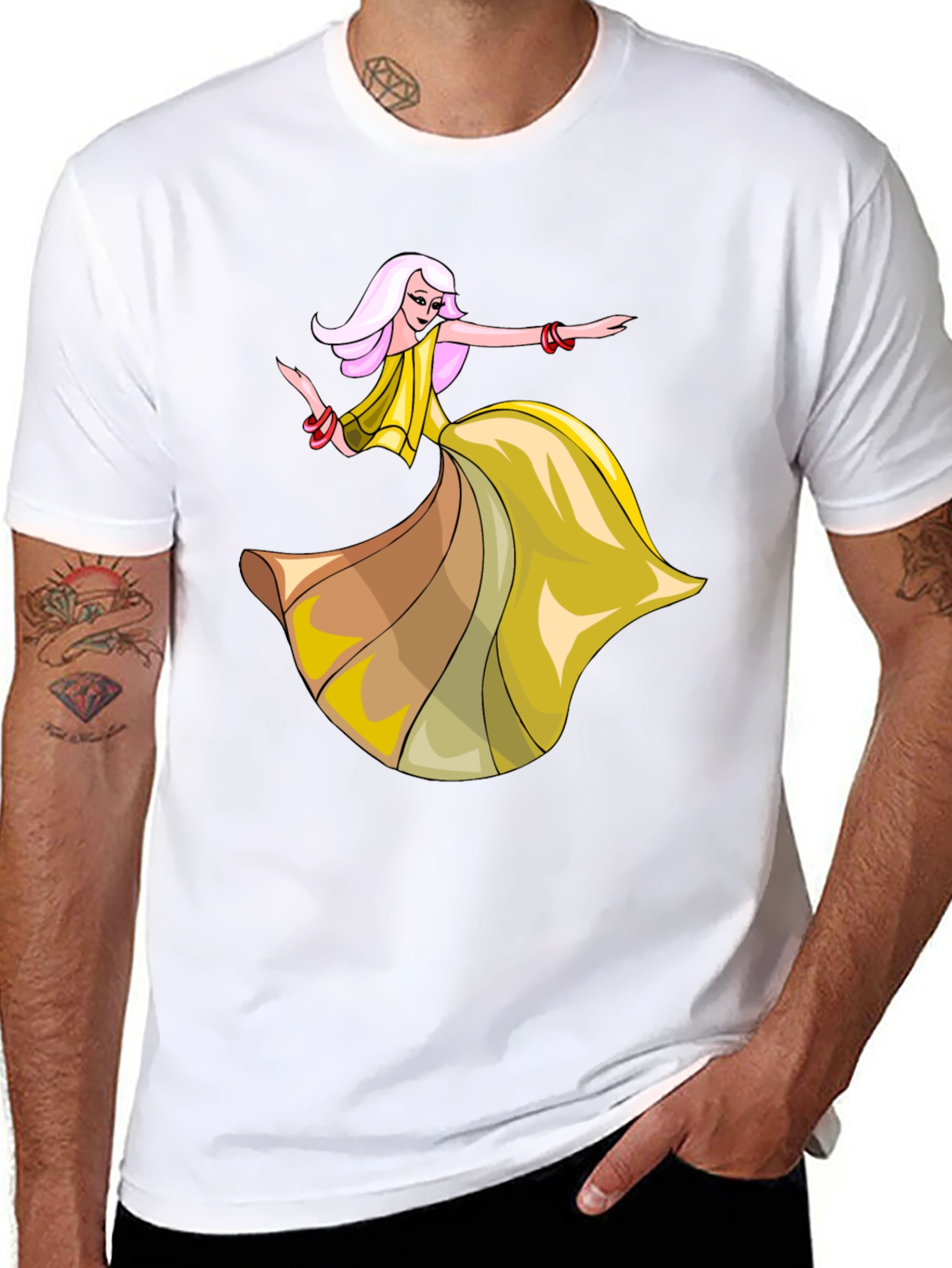 Dancing Lady Graphic Tee - Stylish Black T-Shirt