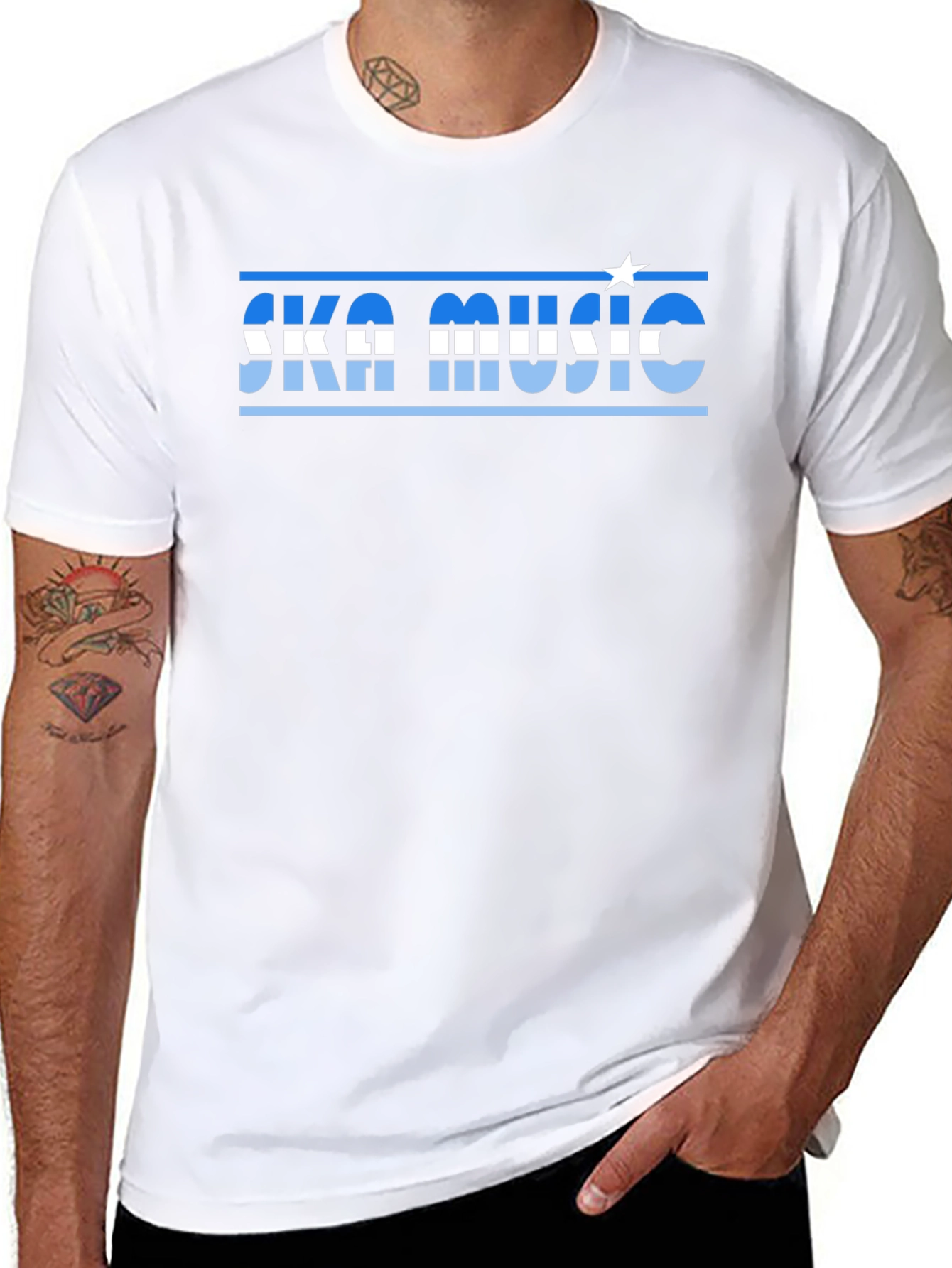 Ska Music Graphic Tee - Black Casual T-Shirt
