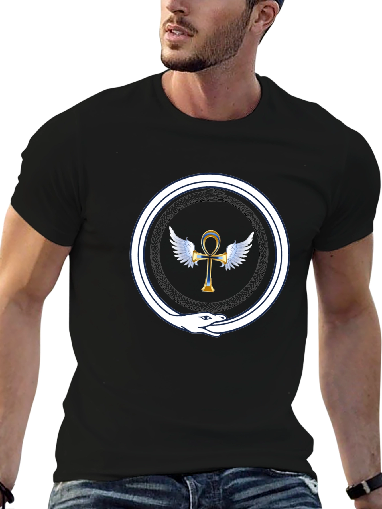 Ankh Ouroboros T-Shirt - Ancient Egypt Symbol