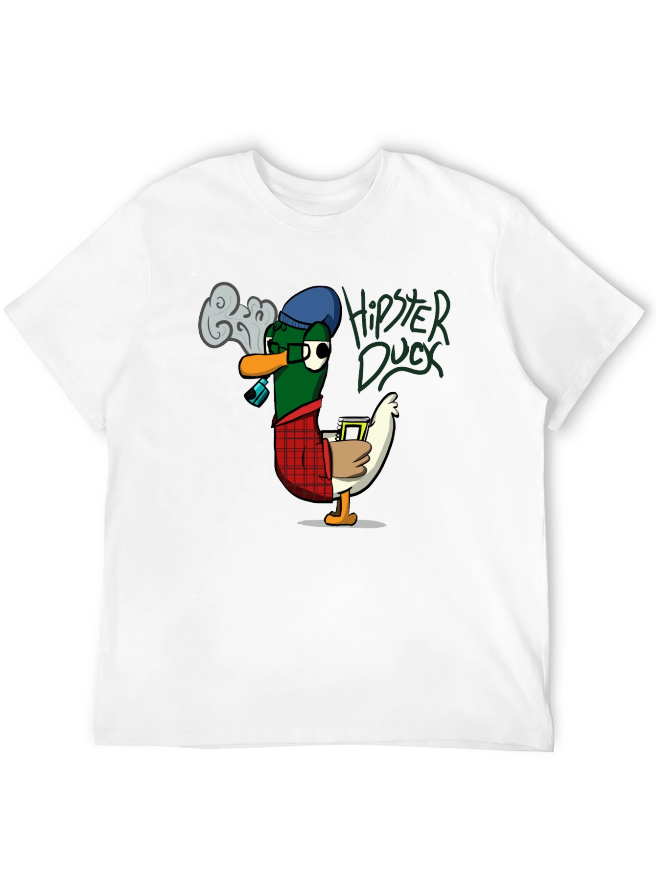 Hipster Duck Graphic T-Shirt - Cool & Quirky Design