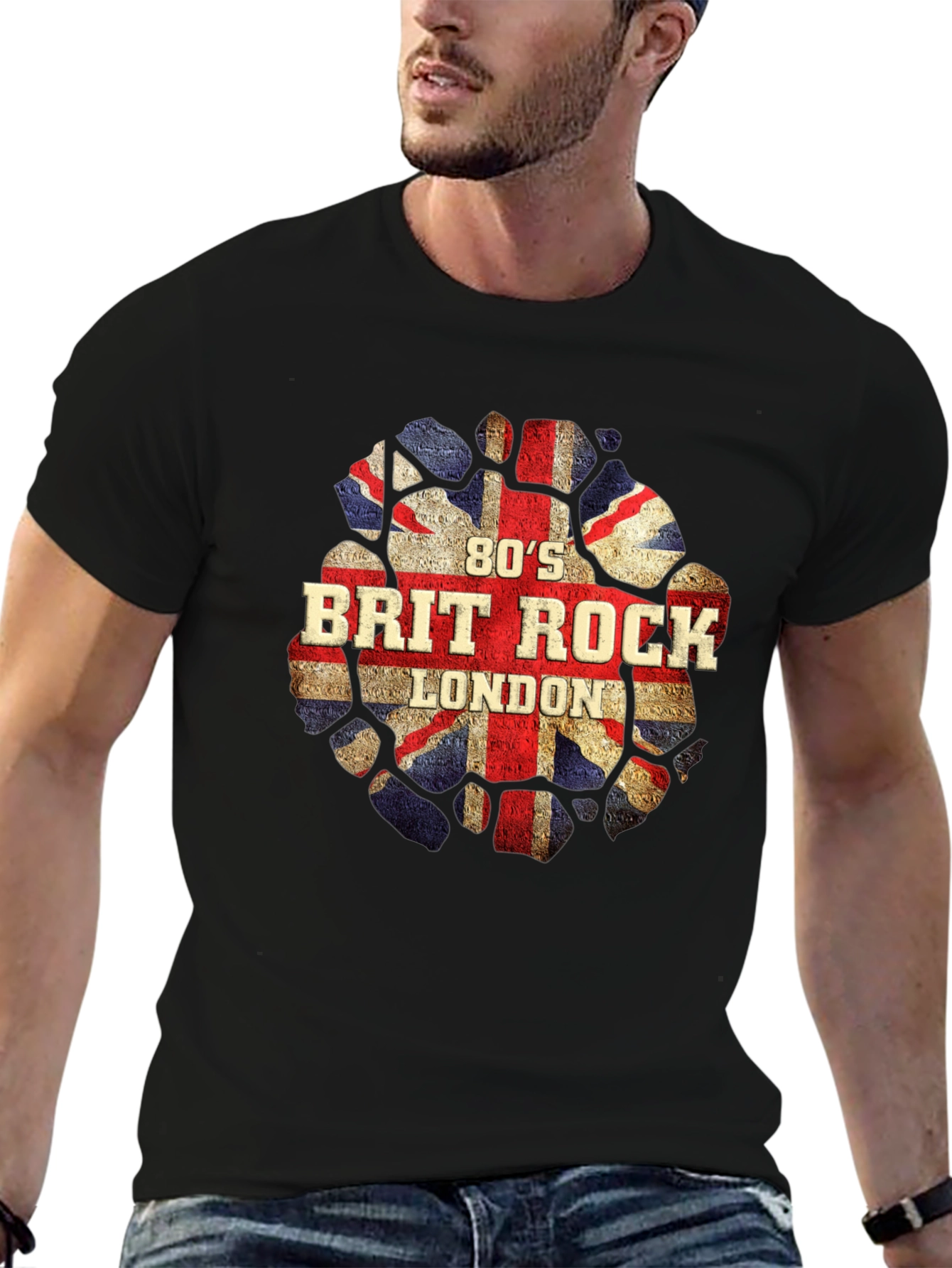 80s Brit Rock London T-Shirt - UK Flag Design