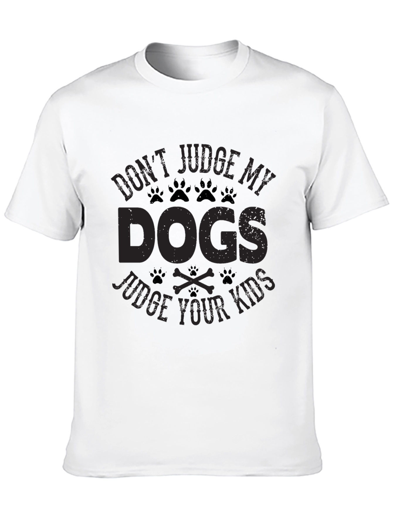 Dont Judge My Dogs Judge Your Kids Black T-Shirt