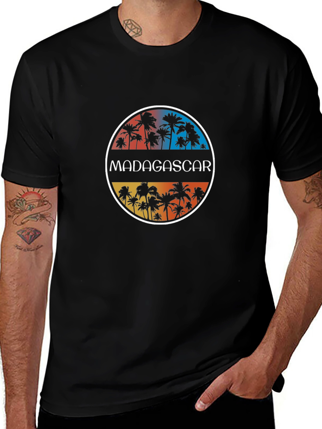 Madagascar Palms Graphic T-Shirt - Tropical Island Style