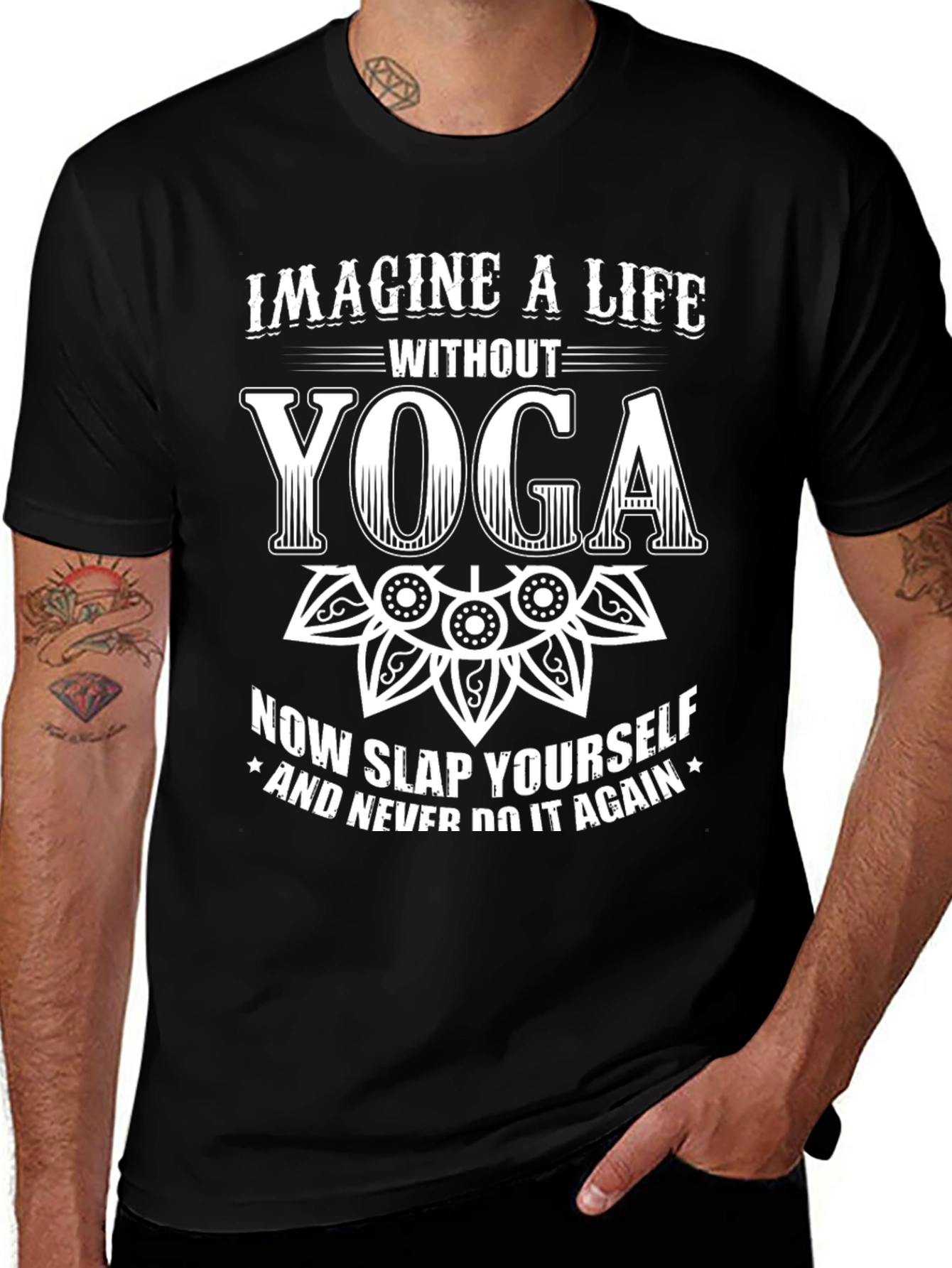 Imagine A Life Without Yoga Black T-Shirt