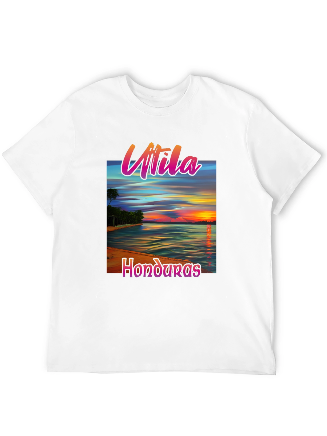 Utila Honduras Black T-Shirt Tropical Vacation