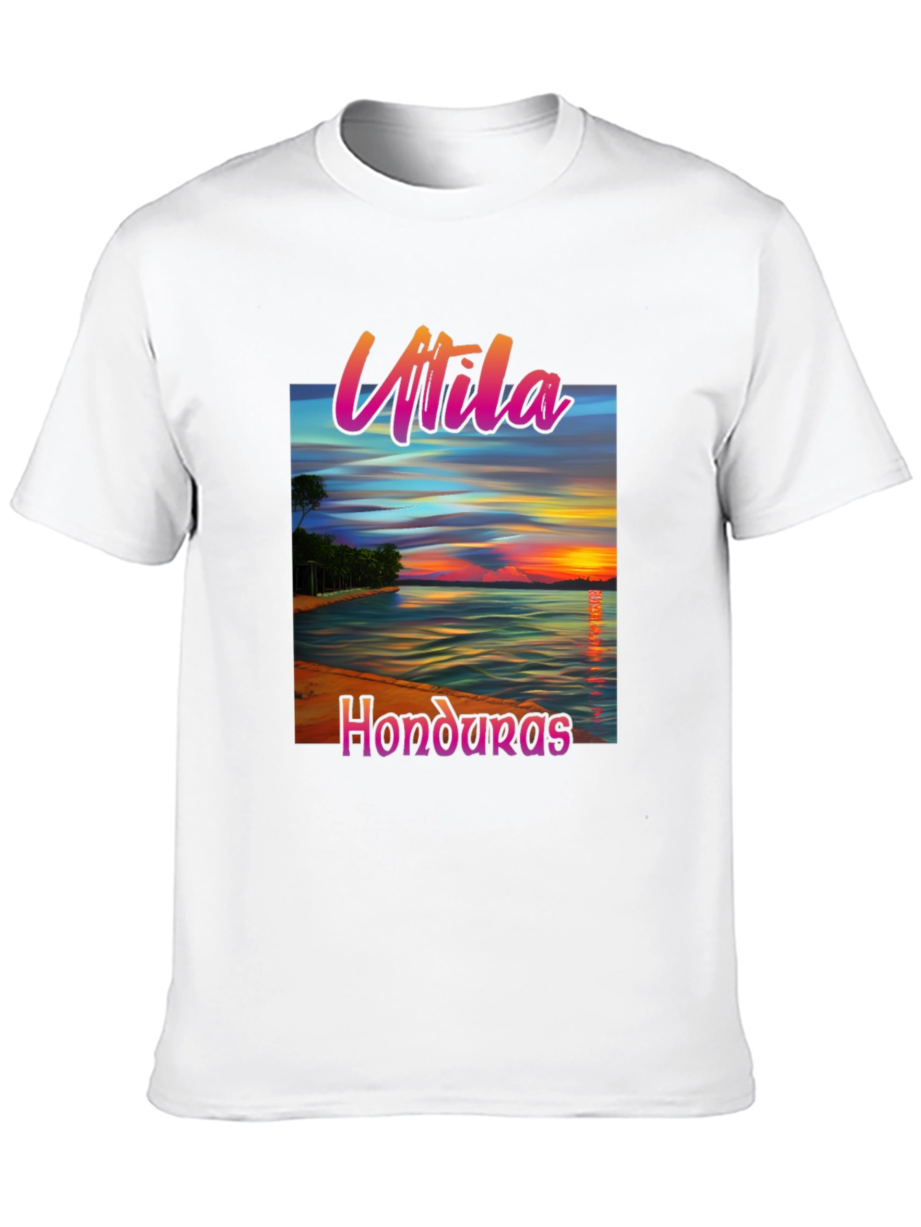 Utila Honduras Black T-Shirt Tropical Vacation