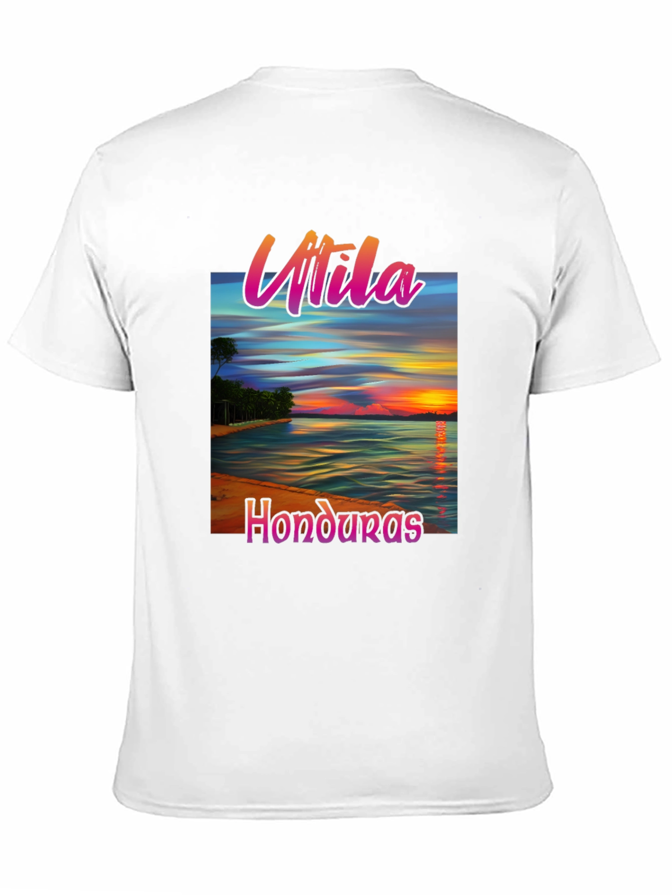 Utila Honduras Black T-Shirt Tropical Vacation