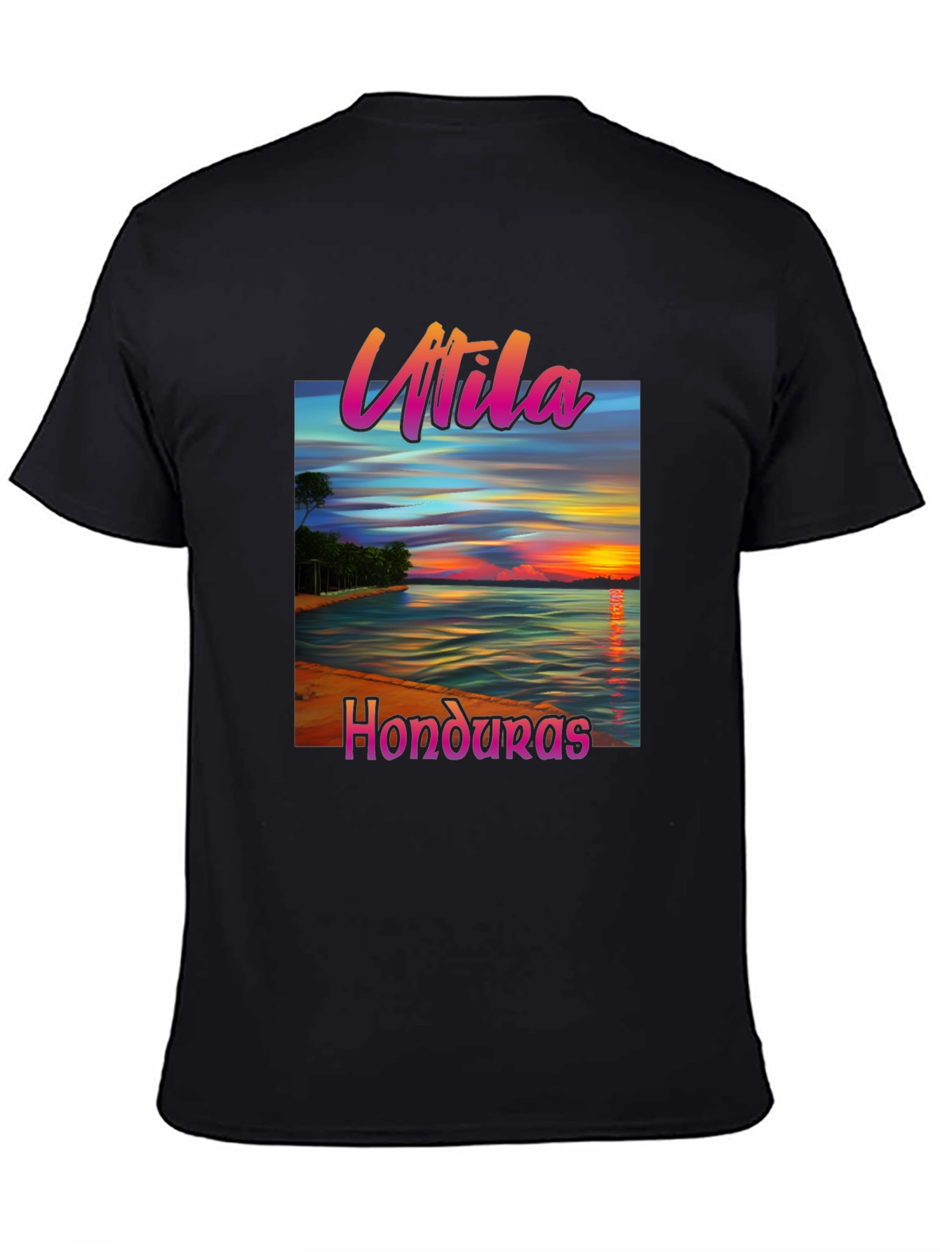 Utila Honduras Black T-Shirt Tropical Vacation