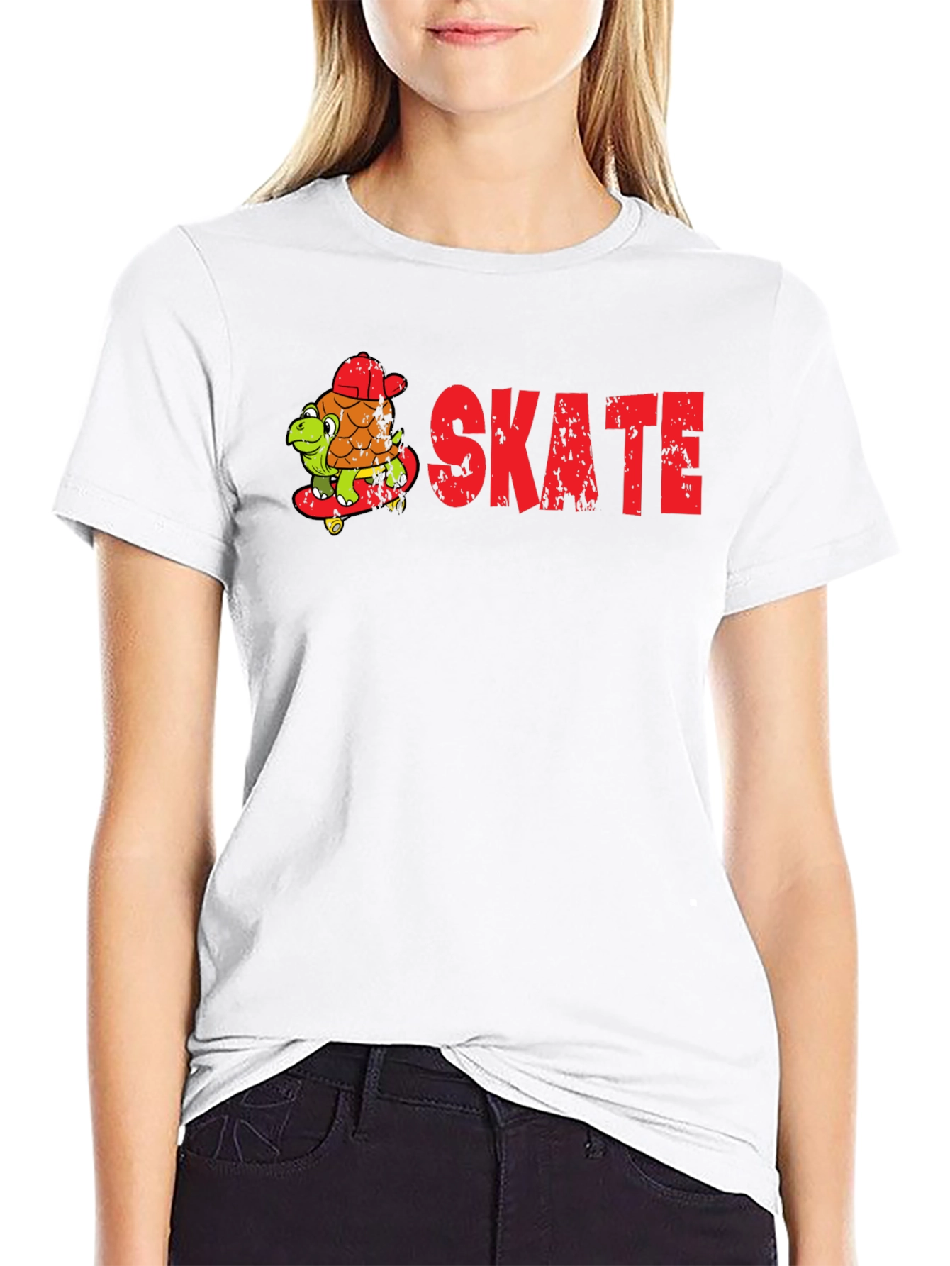 Skateboarding Turtle Graphic T-Shirt