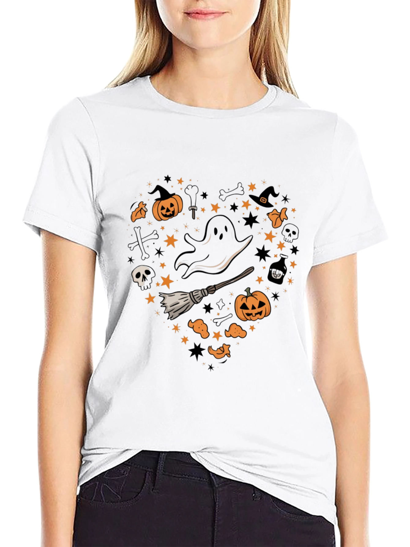 Halloween Ghost Heart Tee