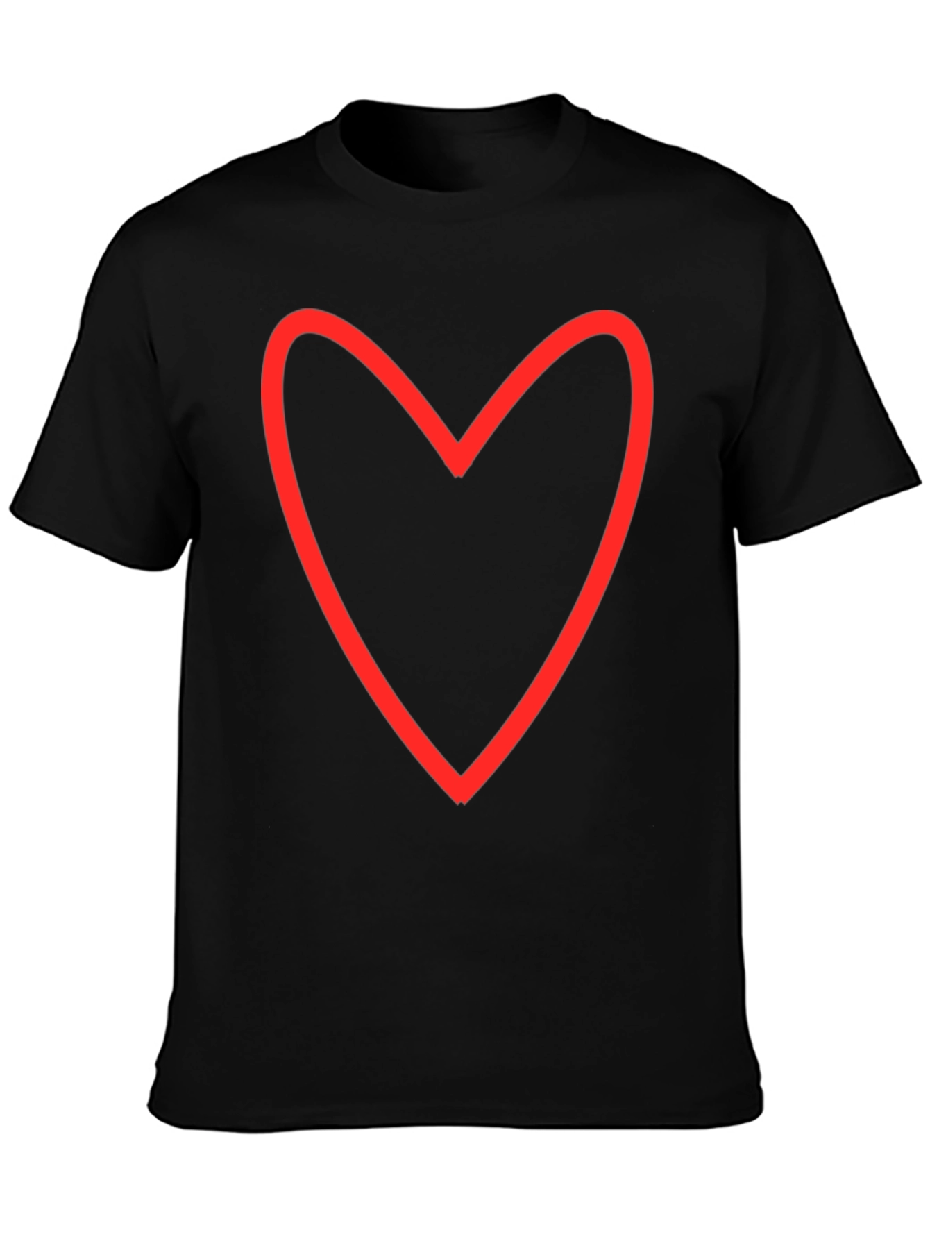 Heart Outline Graphic Tee - Black