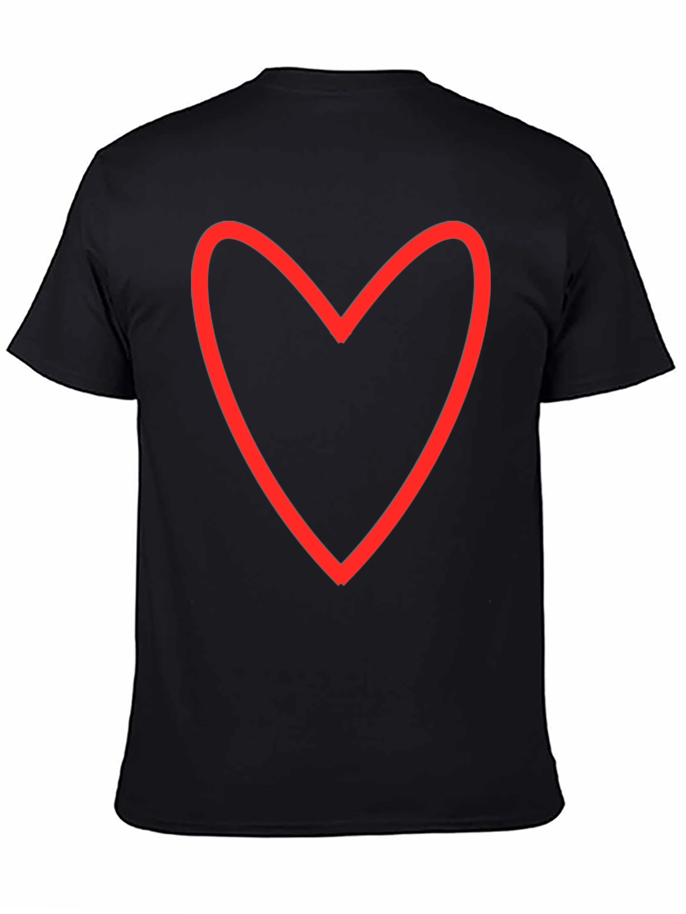 Heart Outline Graphic Tee - Black