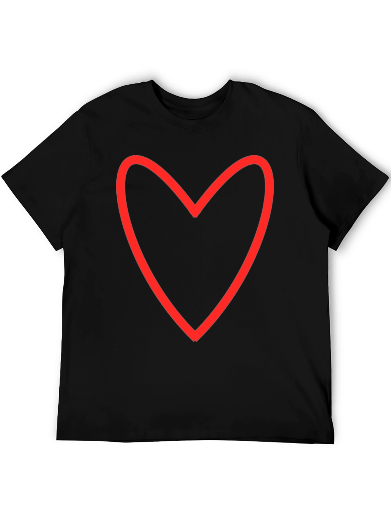 Heart Outline Graphic Tee - Black