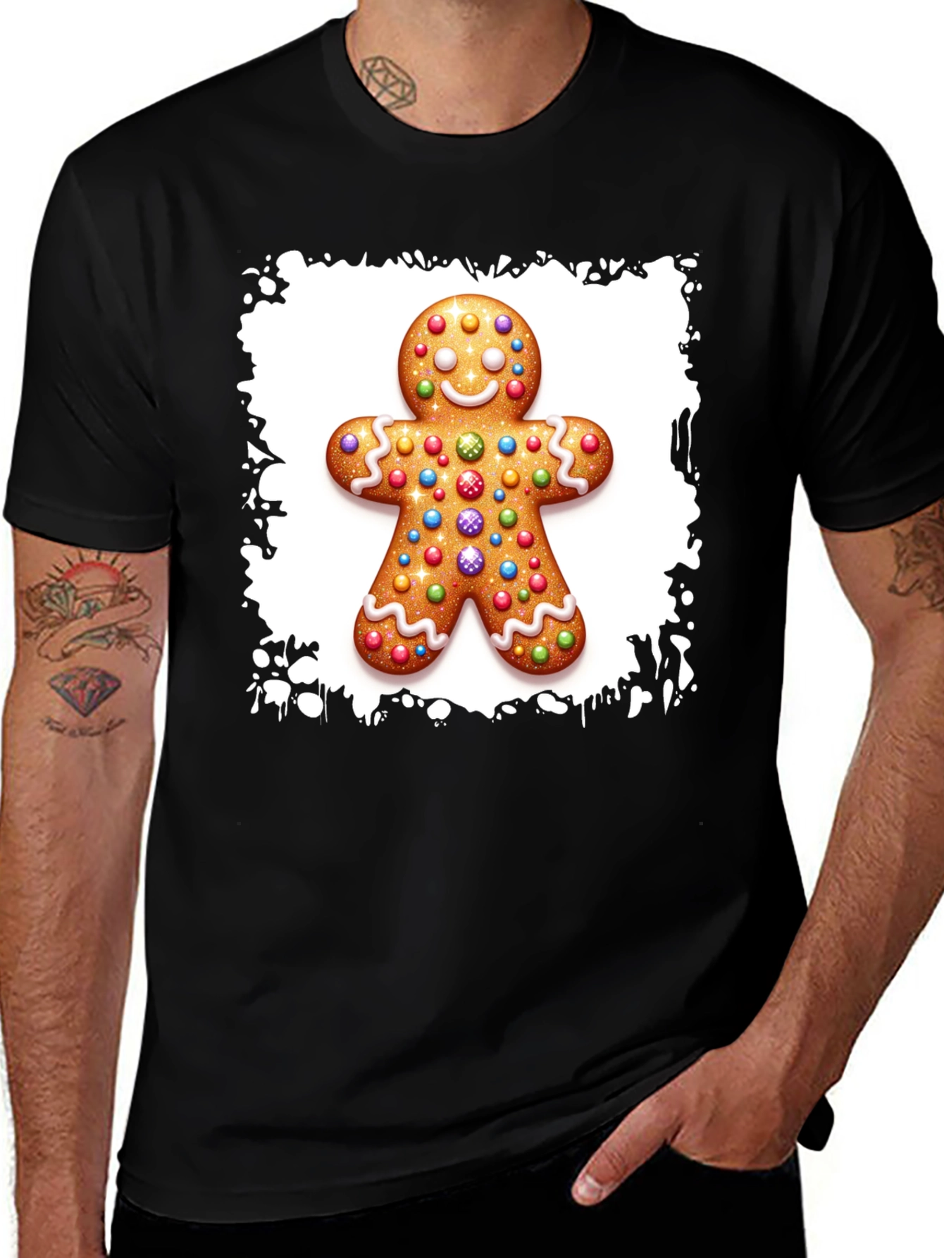Gingerbread Man Christmas T-Shirt - Festive Holiday Apparel