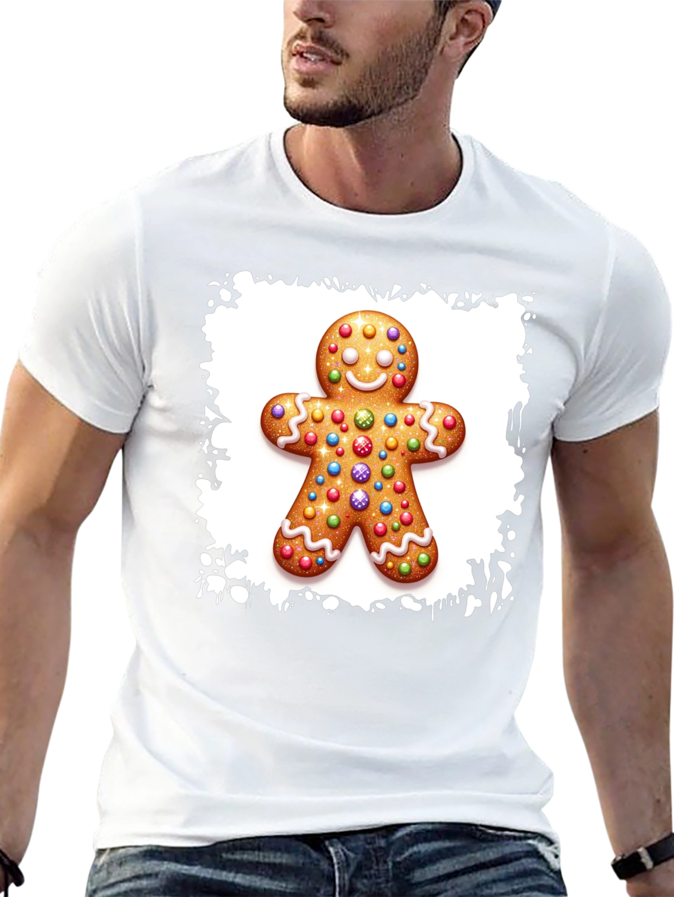 Gingerbread Man Christmas T-Shirt - Festive Holiday Apparel