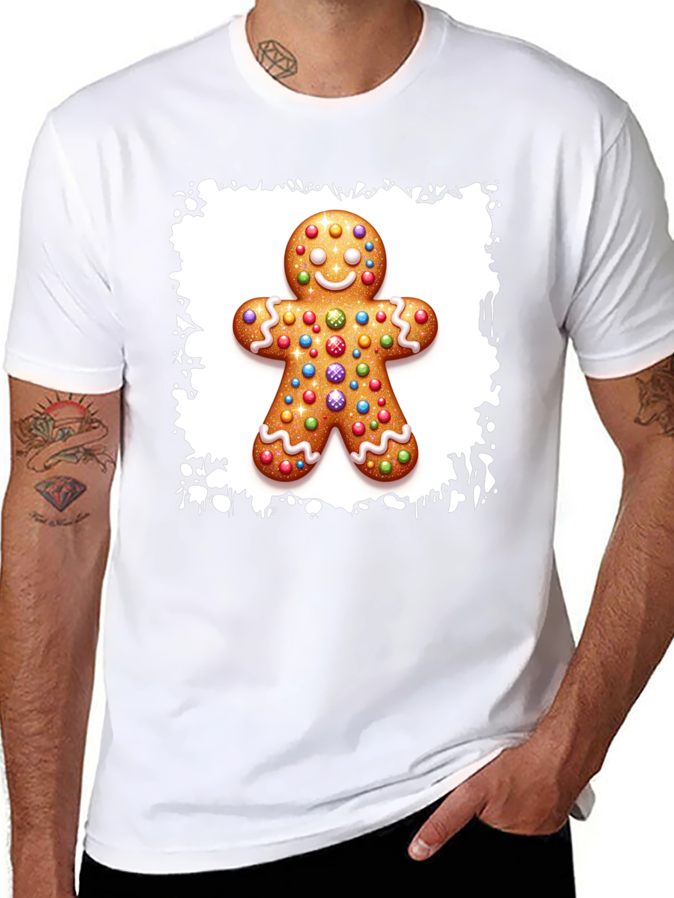 Gingerbread Man Christmas T-Shirt - Festive Holiday Apparel