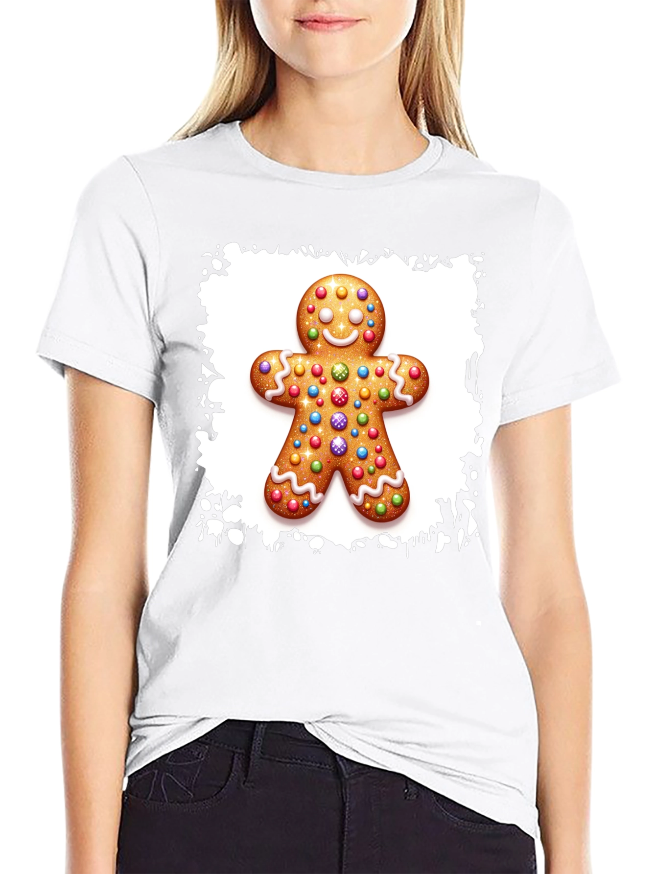 Gingerbread Man Christmas T-Shirt - Festive Holiday Apparel
