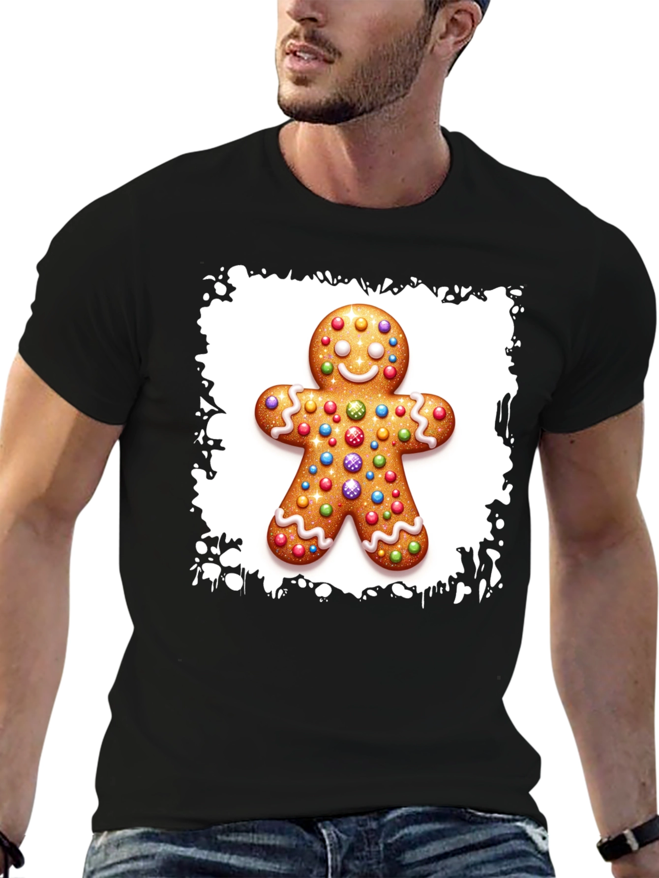 Gingerbread Man Christmas T-Shirt - Festive Holiday Apparel
