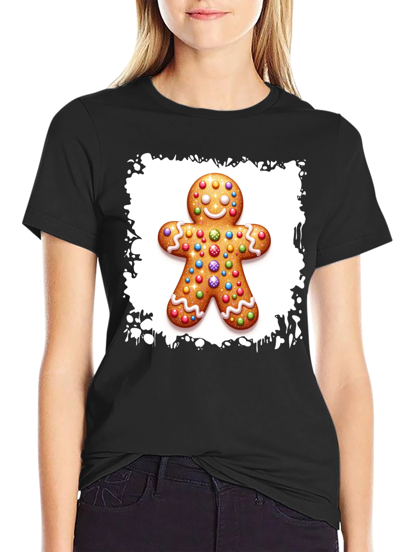 Gingerbread Man Christmas T-Shirt - Festive Holiday Apparel