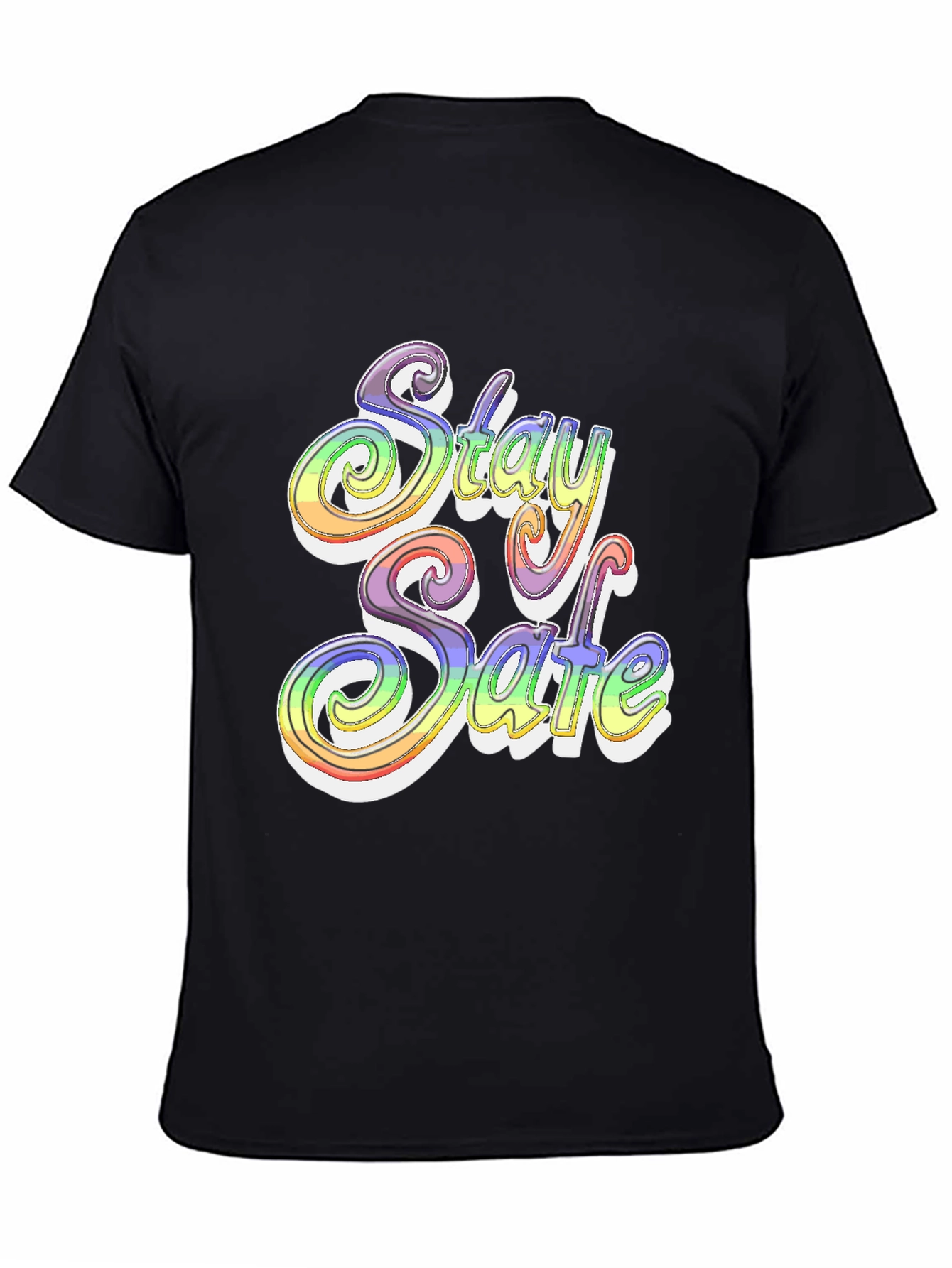 Stay Safe Rainbow Graphic T-Shirt