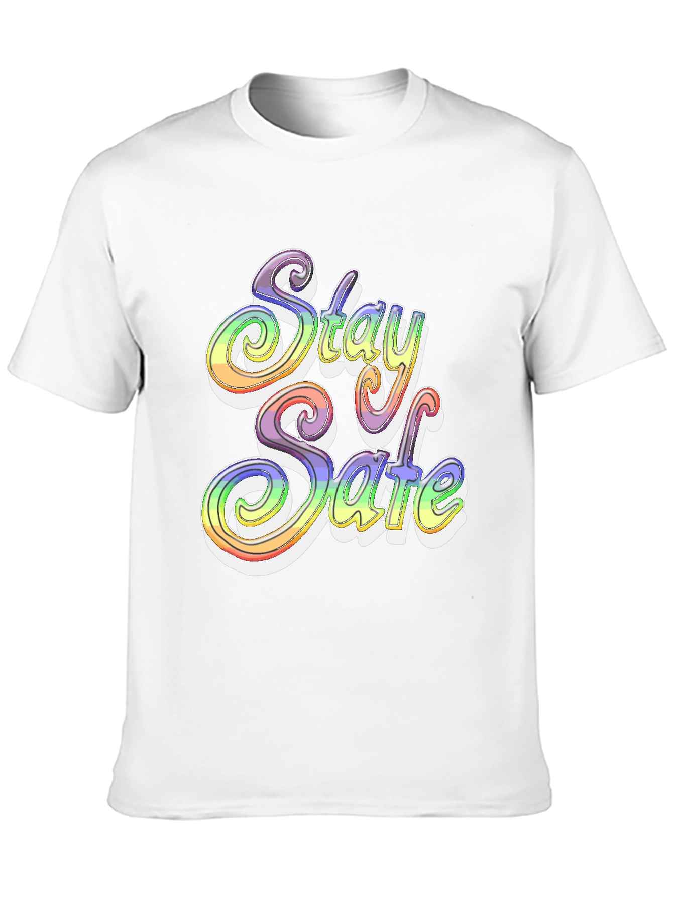 Stay Safe Rainbow Graphic T-Shirt