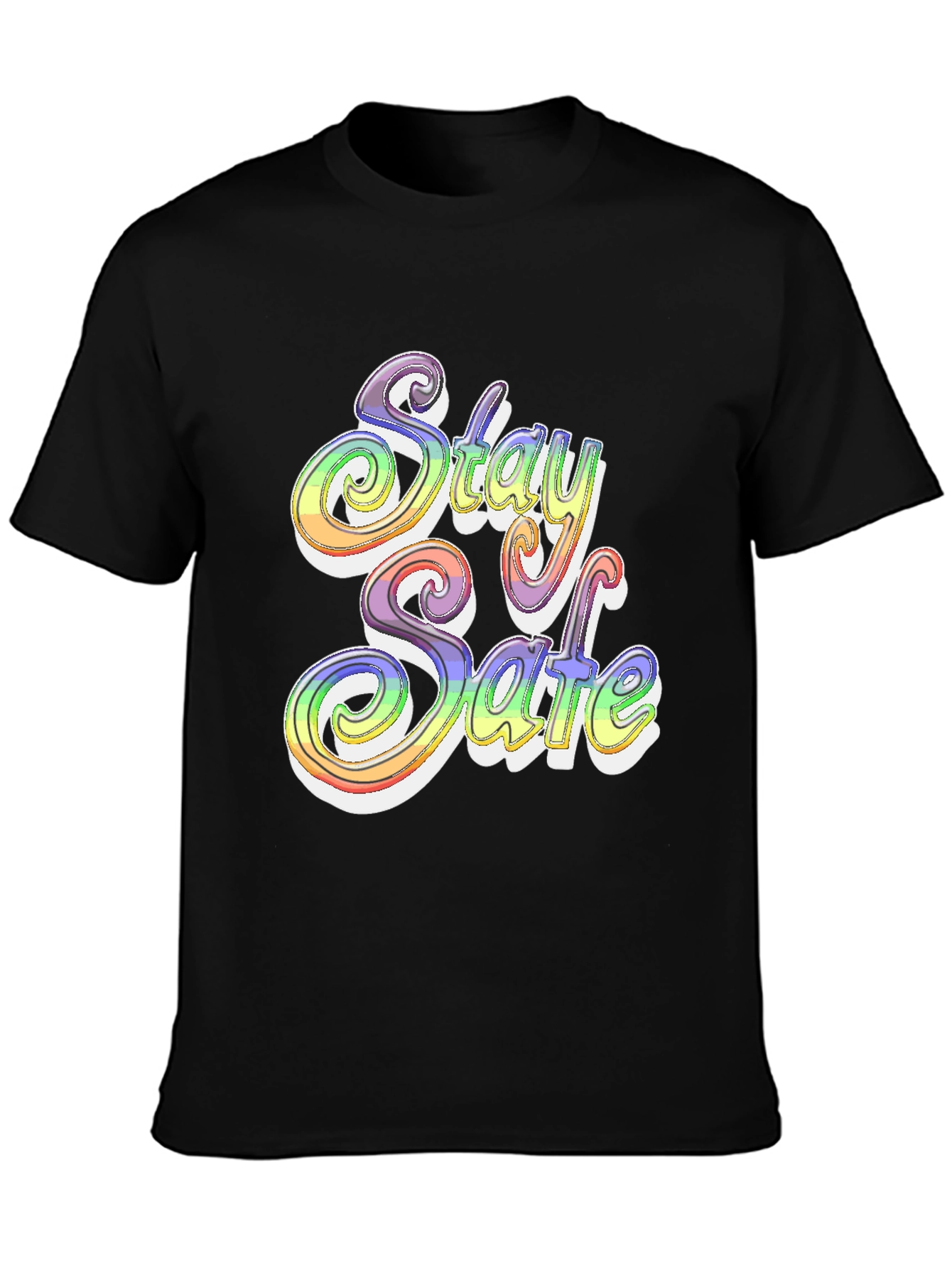 Stay Safe Rainbow Graphic T-Shirt