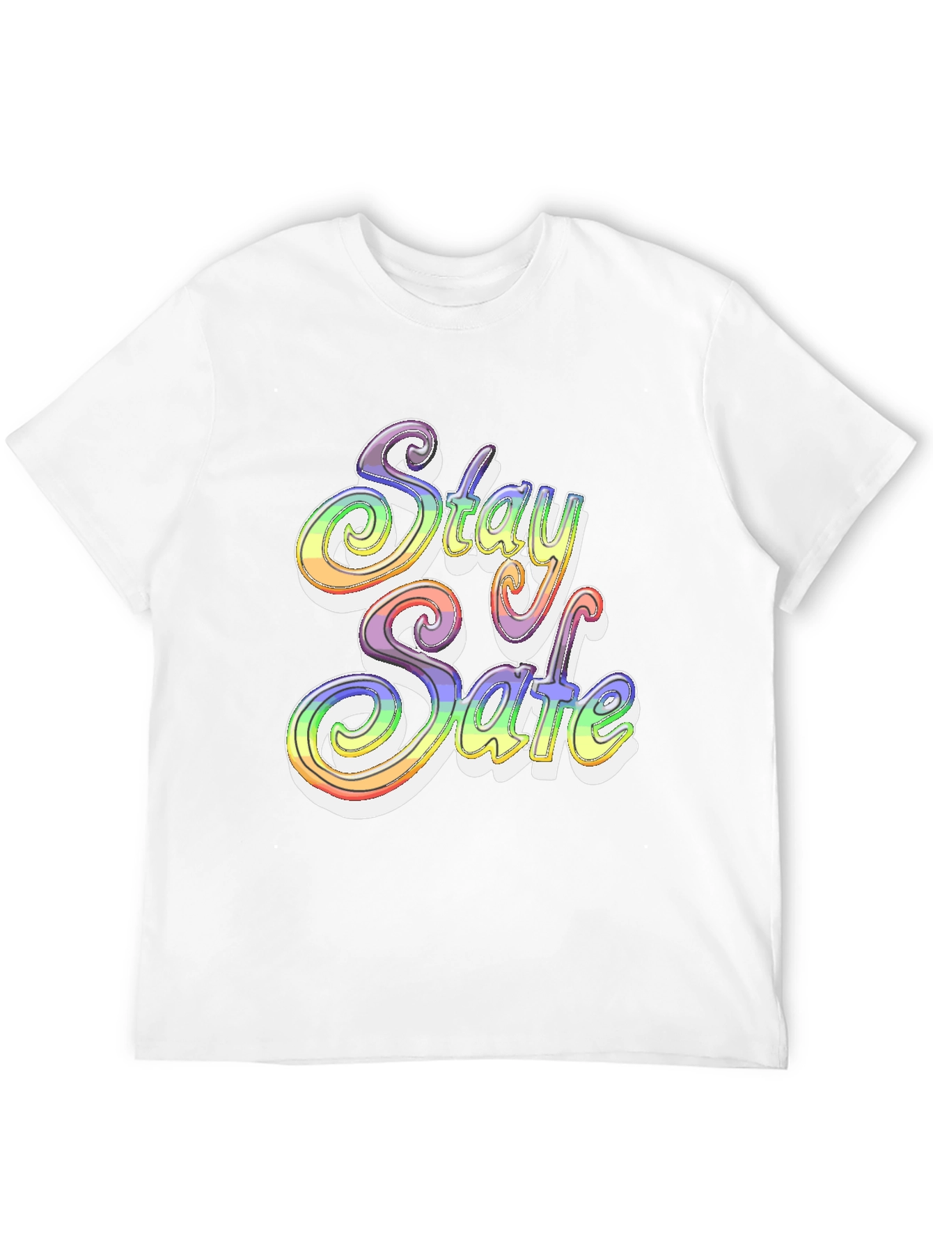 Stay Safe Rainbow Graphic T-Shirt