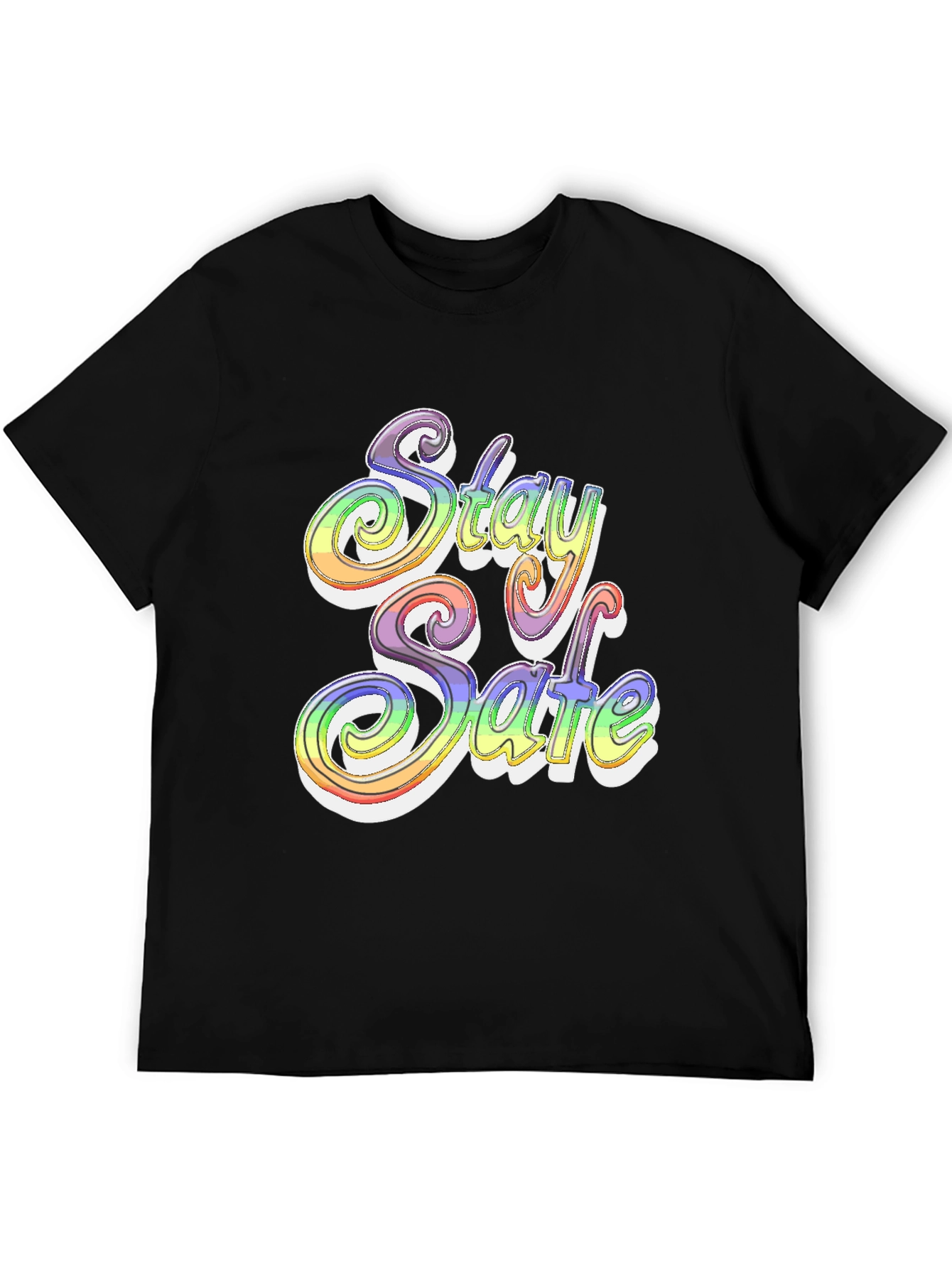 Stay Safe Rainbow Graphic T-Shirt