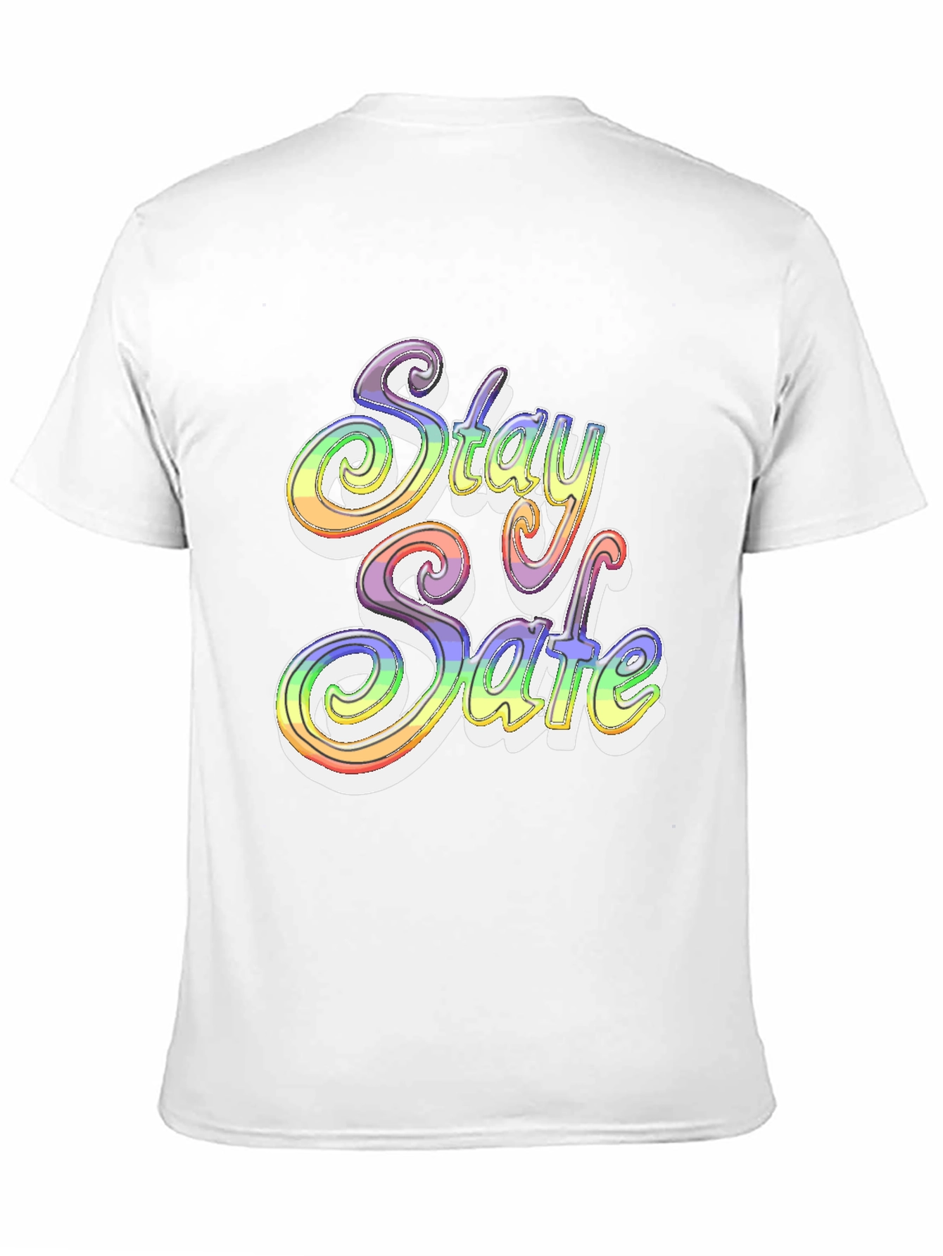 Stay Safe Rainbow Graphic T-Shirt