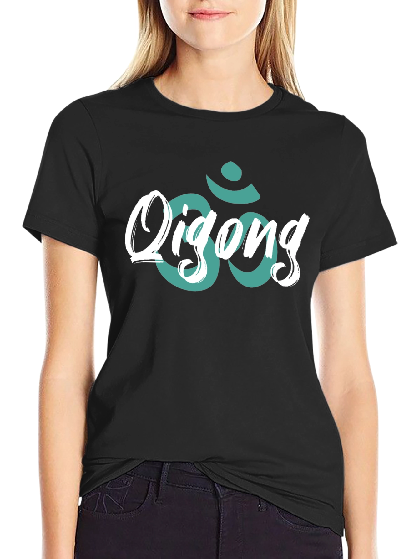 Qigong Om Symbol Black T-Shirt
