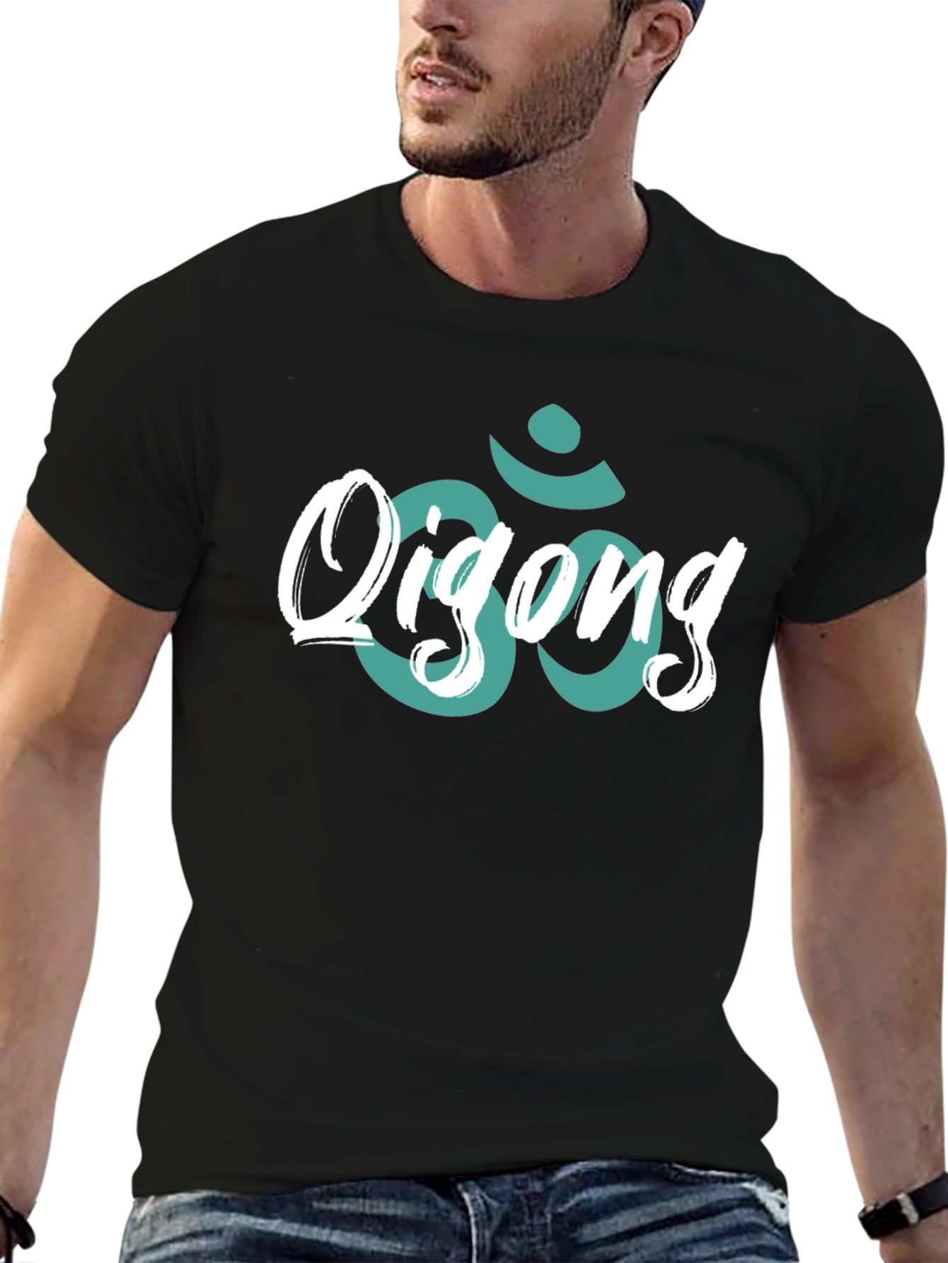 Qigong Om Symbol Black T-Shirt