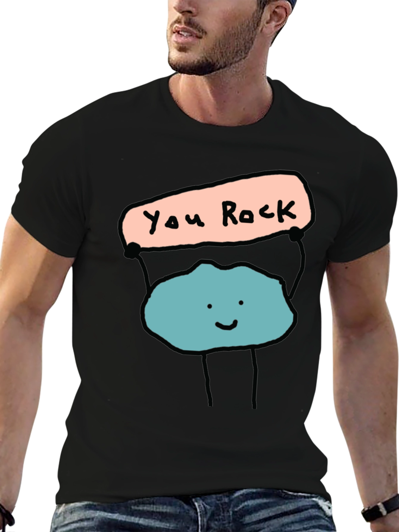 You Rock Graphic Tee - Mens Black T-Shirt