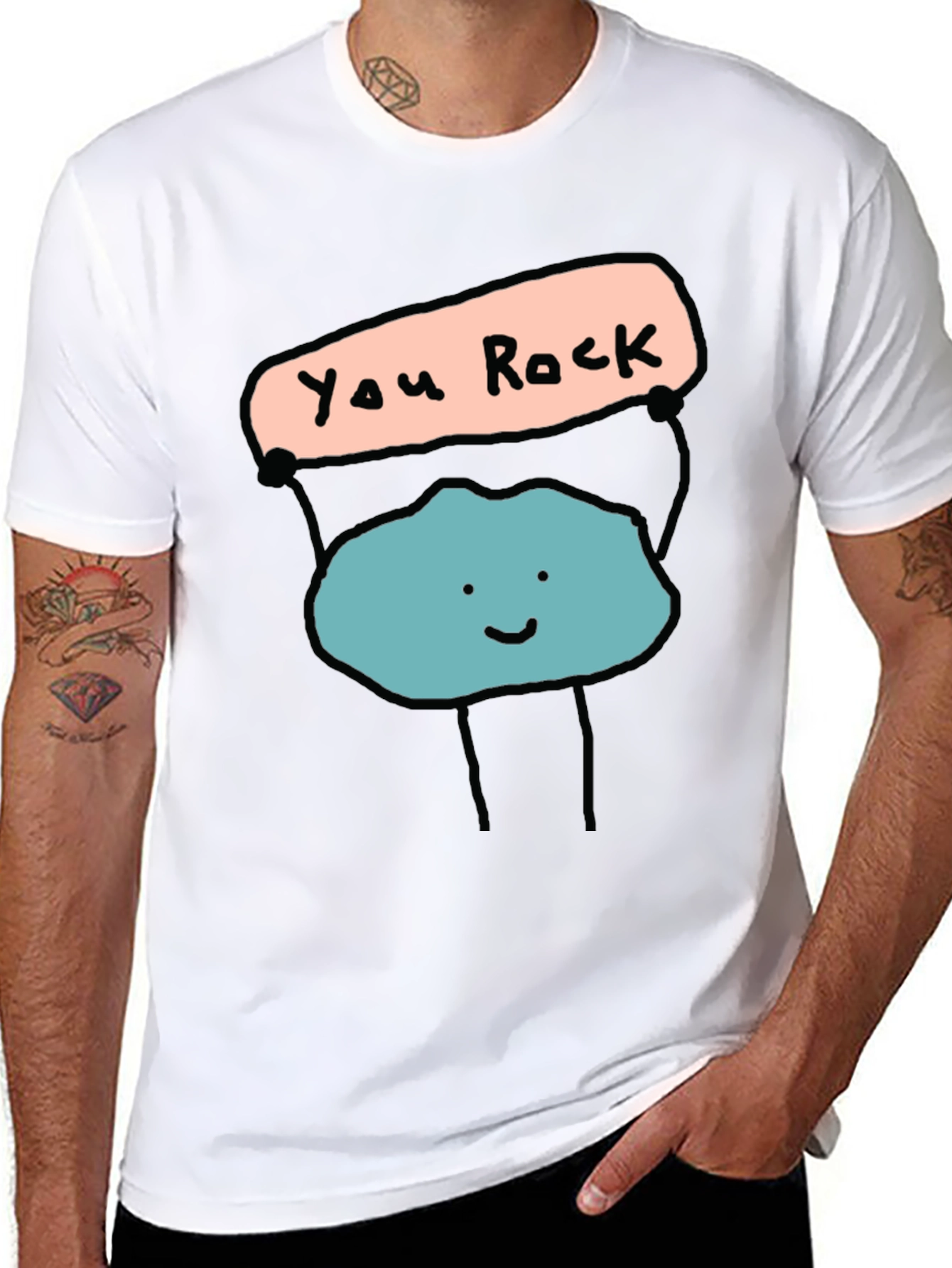 You Rock Graphic Tee - Mens Black T-Shirt