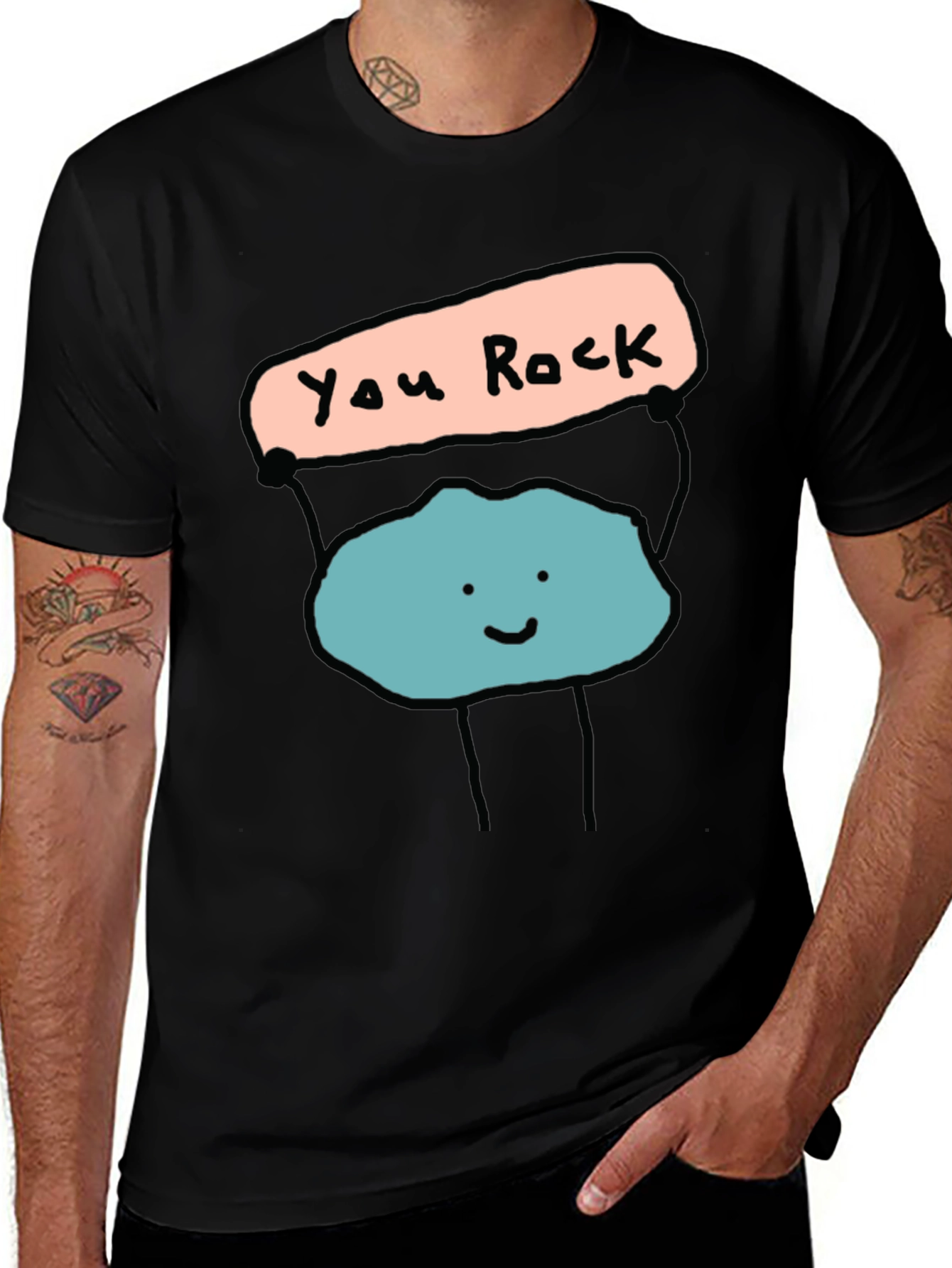 You Rock Graphic Tee - Mens Black T-Shirt