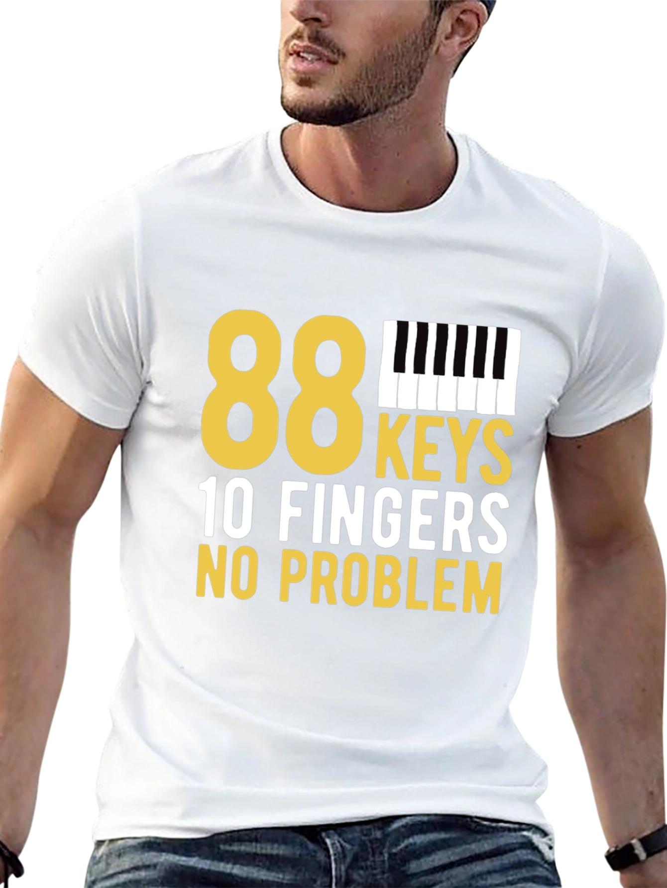 88 Keys 10 Fingers No Problem Black T-Shirt