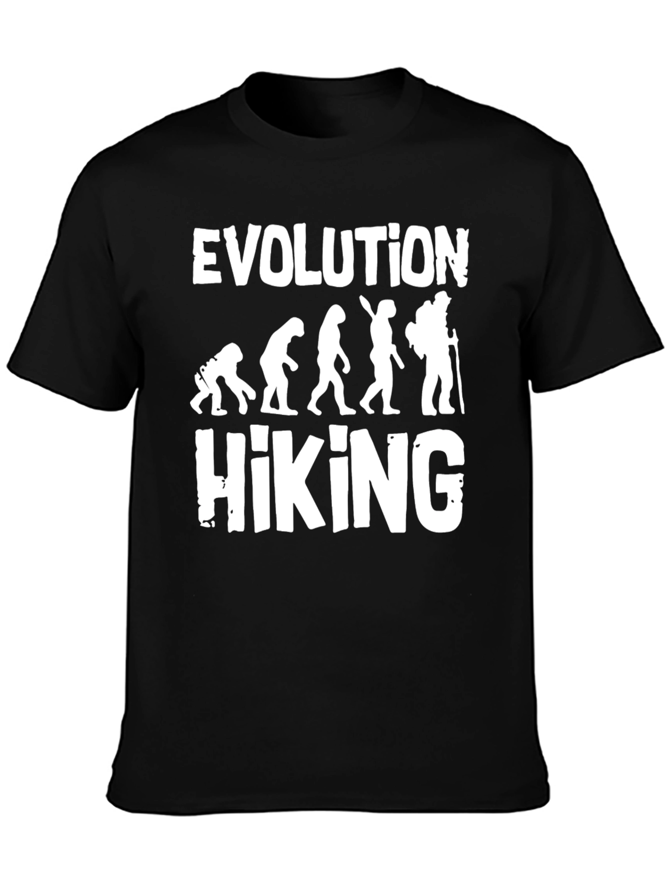 Evolution of Hiking Graphic T-Shirt - Black