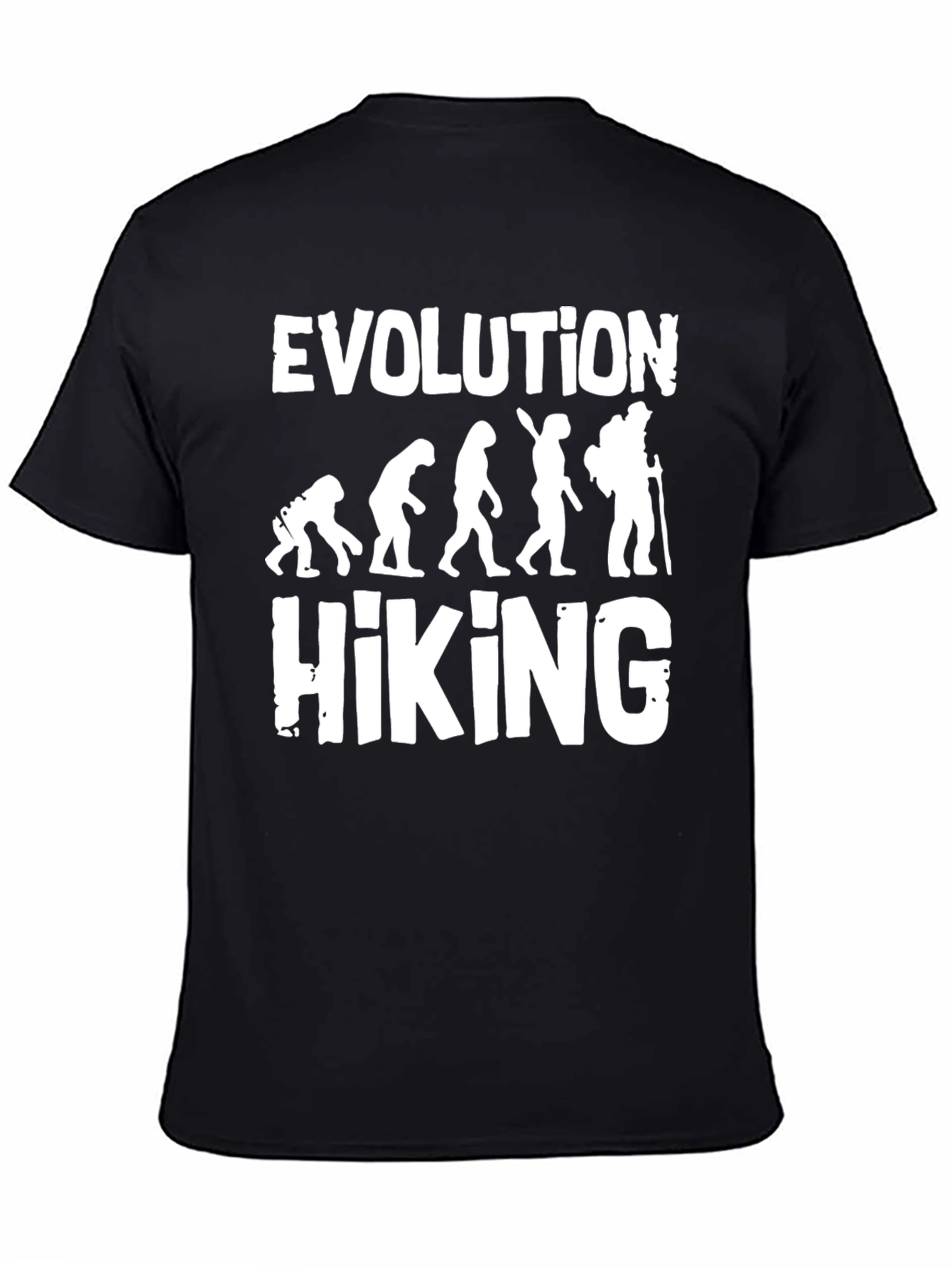 Evolution of Hiking Graphic T-Shirt - Black