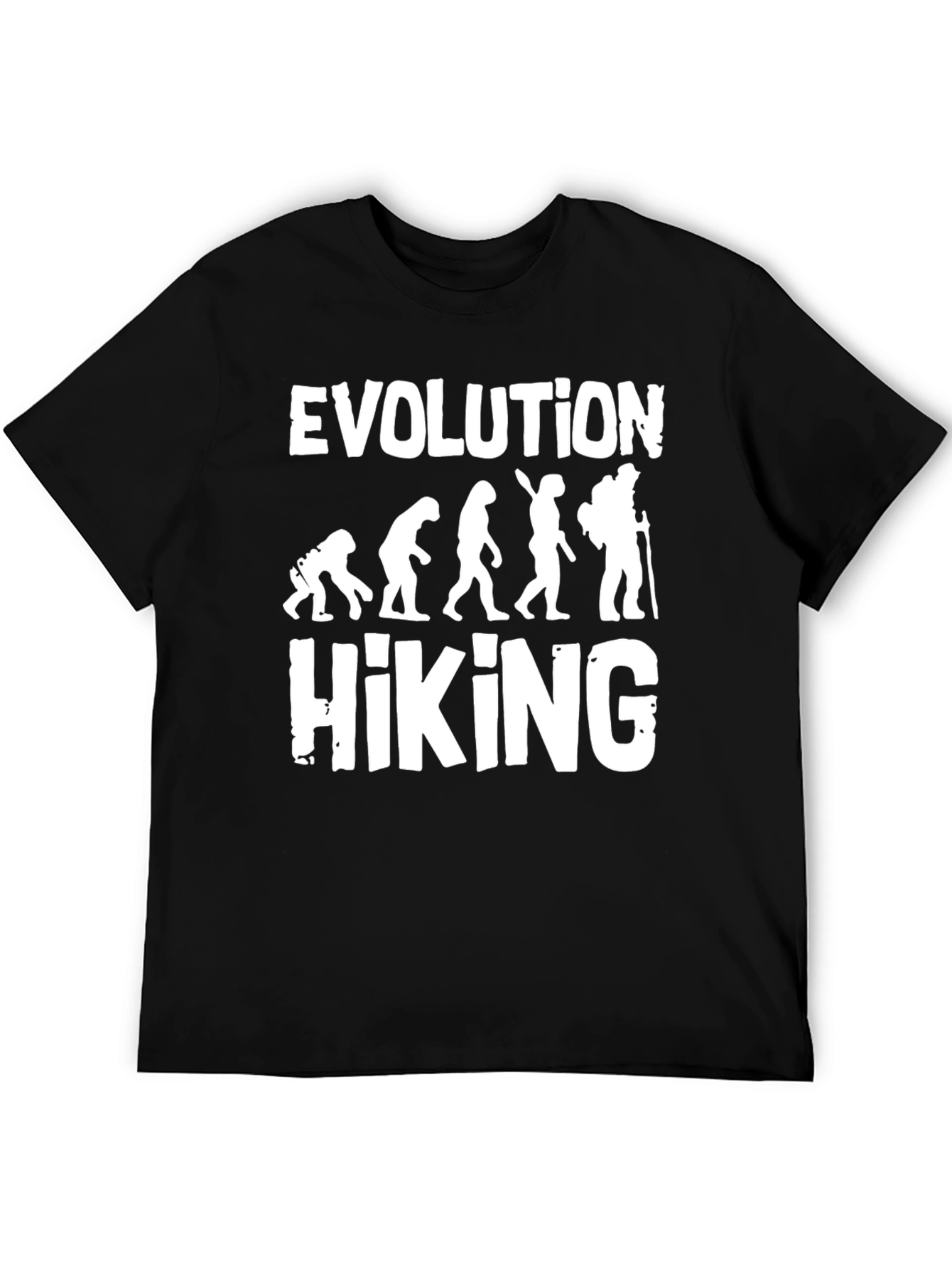 Evolution of Hiking Graphic T-Shirt - Black