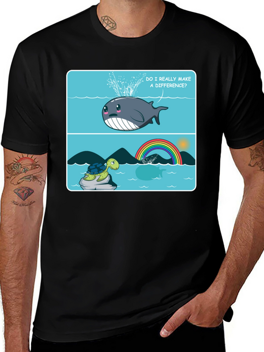 Cute Whale & Turtle Graphic Tee - Make a Difference